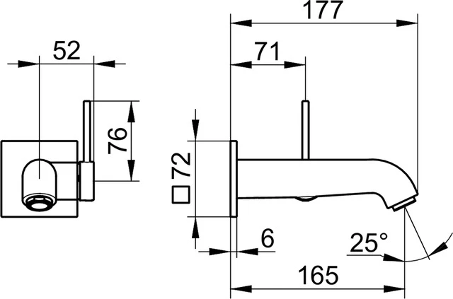 KEUCO IXMO Einhebel-Waschtischmischer Unterputz 1 Loch IXMO Soft für Wandmontage, eckig Ausladung 165 mm/IXMO Soft verchromt KEUCO IXMO Einhebel-Waschtischmischer Unterputz 1 Loch IXMO Soft für Wandmontage, eckig Ausladung 165 mm/IXMO Soft verchromt