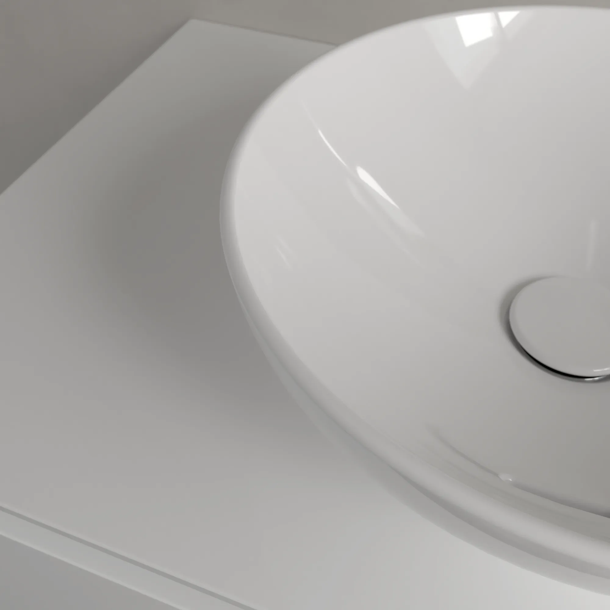 Villeroy & Boch Aufsatzwaschtisch aus TitanCeram „Loop & Friends“ ⌀ 380 mm, ohne Hahnlochbohrung in Weiß Alpin