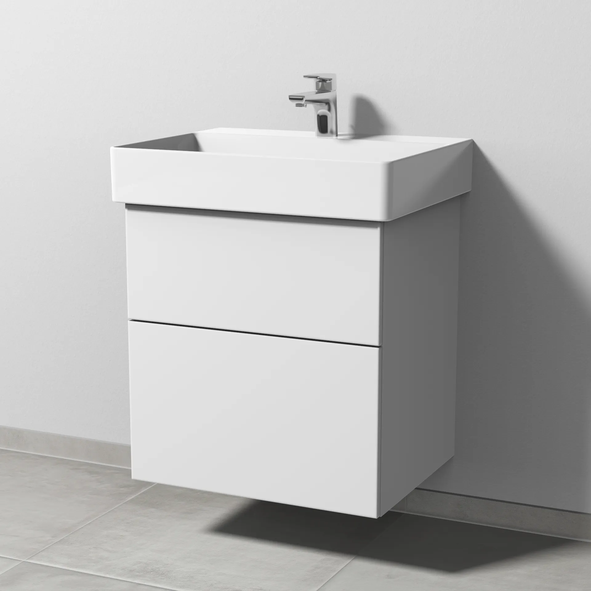 Sanipa Waschtischunterschrank „3way“ 550 × 588 × 447 mm in Weiß-Soft