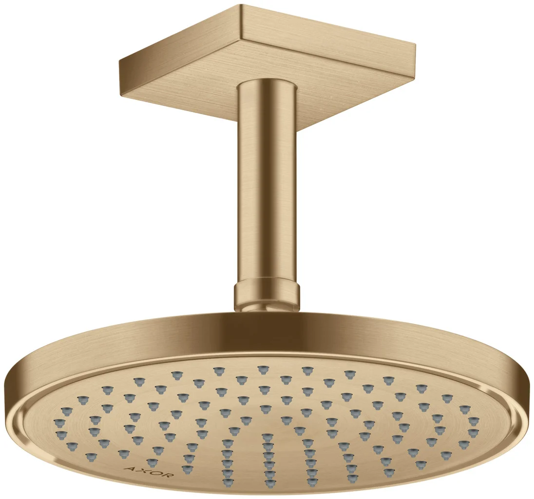 Hansgrohe AXOR ShowerSolutions Kopfbrause 220 1jet EcoSmart Brushed Bronze, 220 mm, verstellbarer Winkel, abnehmbar zur Reinigung, G 1/2 Anschluss Hansgrohe AXOR ShowerSolutions Kopfbrause 220 1jet EcoSmart Brushed Bronze, 220 mm, verstellbarer Winkel, abnehmbar zur Reinigung, G 1/2 Anschluss