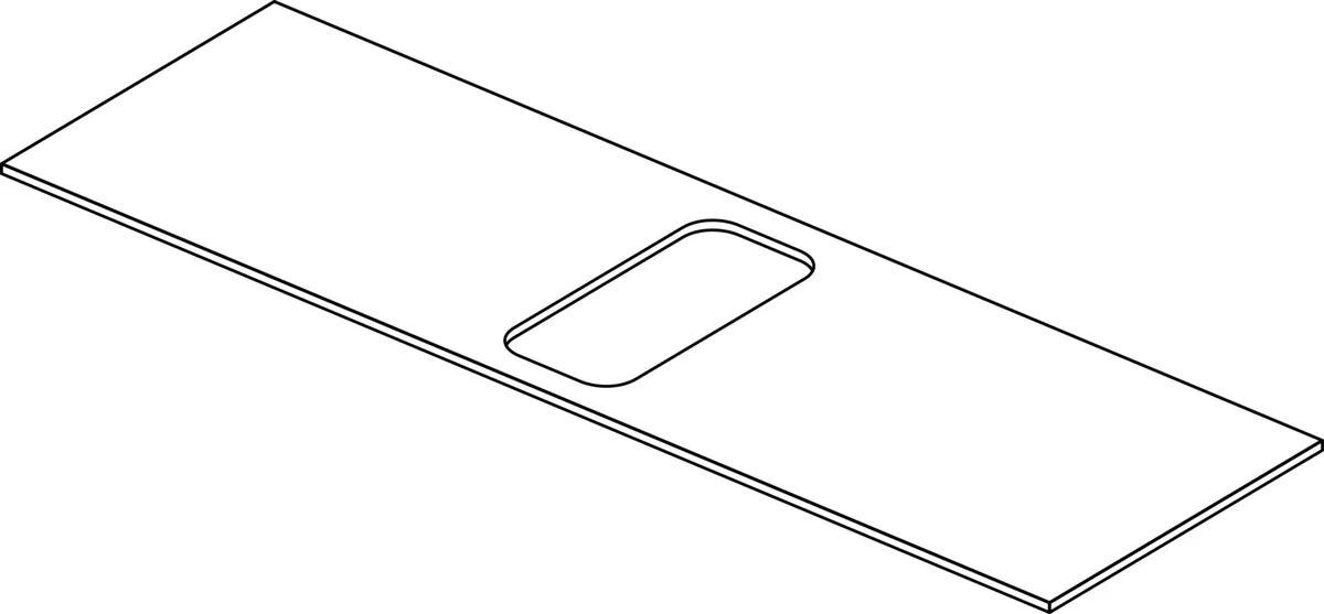 Ideal Standard Conca Waschtischplatte ohne Ausschnitt, Anthrazit, 1202 x 373 mm