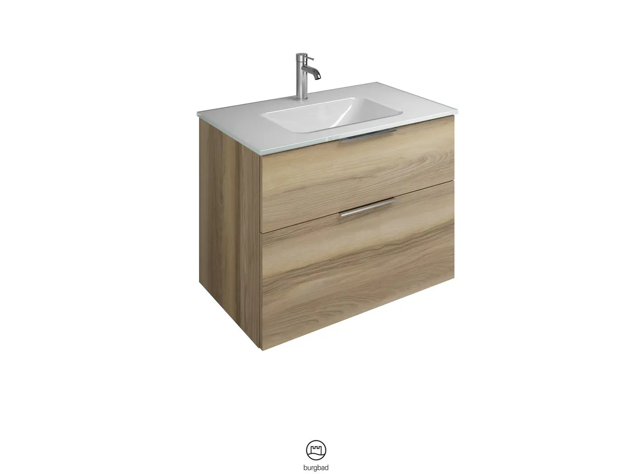 burgbad Badmöbelset Glas-Waschtisch inkl. Waschtischunterschrank „Eqio“ 82 × 61,5 × 49 cm Griff, Chrom (230 mm), in Grau Hochglanz burgbad Badmöbelset Glas-Waschtisch inkl. Waschtischunterschrank „Eqio“ 82 × 61,5 × 49 cm Griff, Chrom (230 mm), in Grau Hochglanz