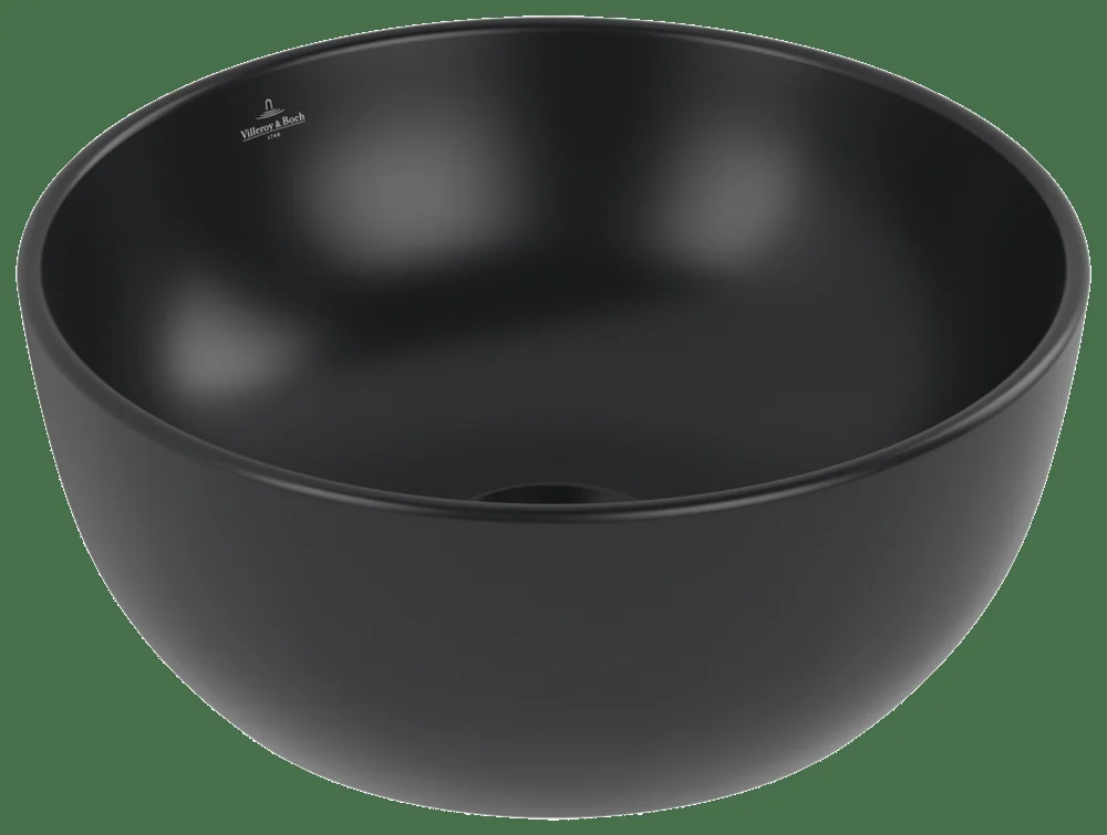 Villeroy & Boch Artis Aufsatzwaschbecken 325x325mm Pure Black CeramicPlus