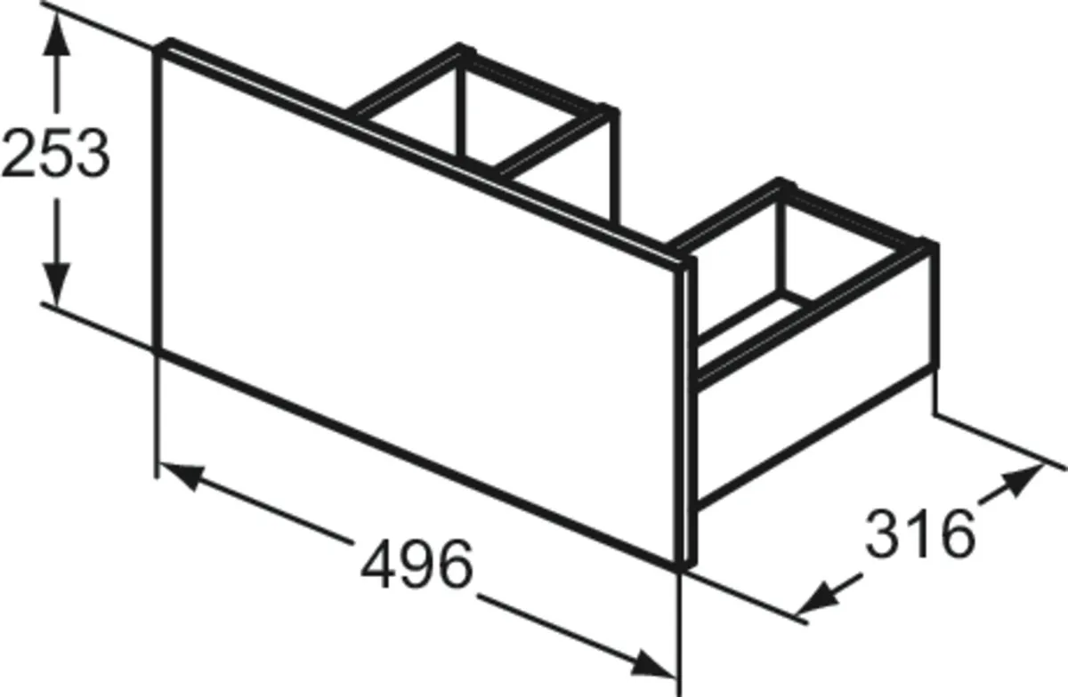 Ideal Standard Eurovit+ Schublade 50 cm Nussbaum geflammt Ideal Standard Eurovit+ Schublade 50 cm Nussbaum geflammt