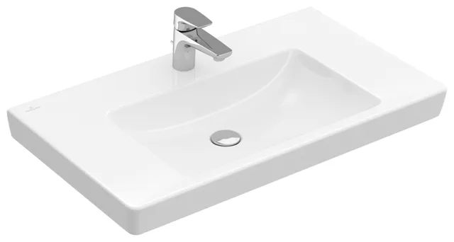 Villeroy & Boch Wandwaschtisch geschliffen „Subway 2.0“ 800 × 475 × 175 mm, mit Hahnlochbohrung, Hahnlochposition mittig, mit Hahnlochbank in Weiß Alpin Villeroy & Boch Wandwaschtisch geschliffen „Subway 2.0“ 800 × 475 × 175 mm, mit Hahnlochbohrung, Hahnlochposition mittig, mit Hahnlochbank in Weiß Alpin