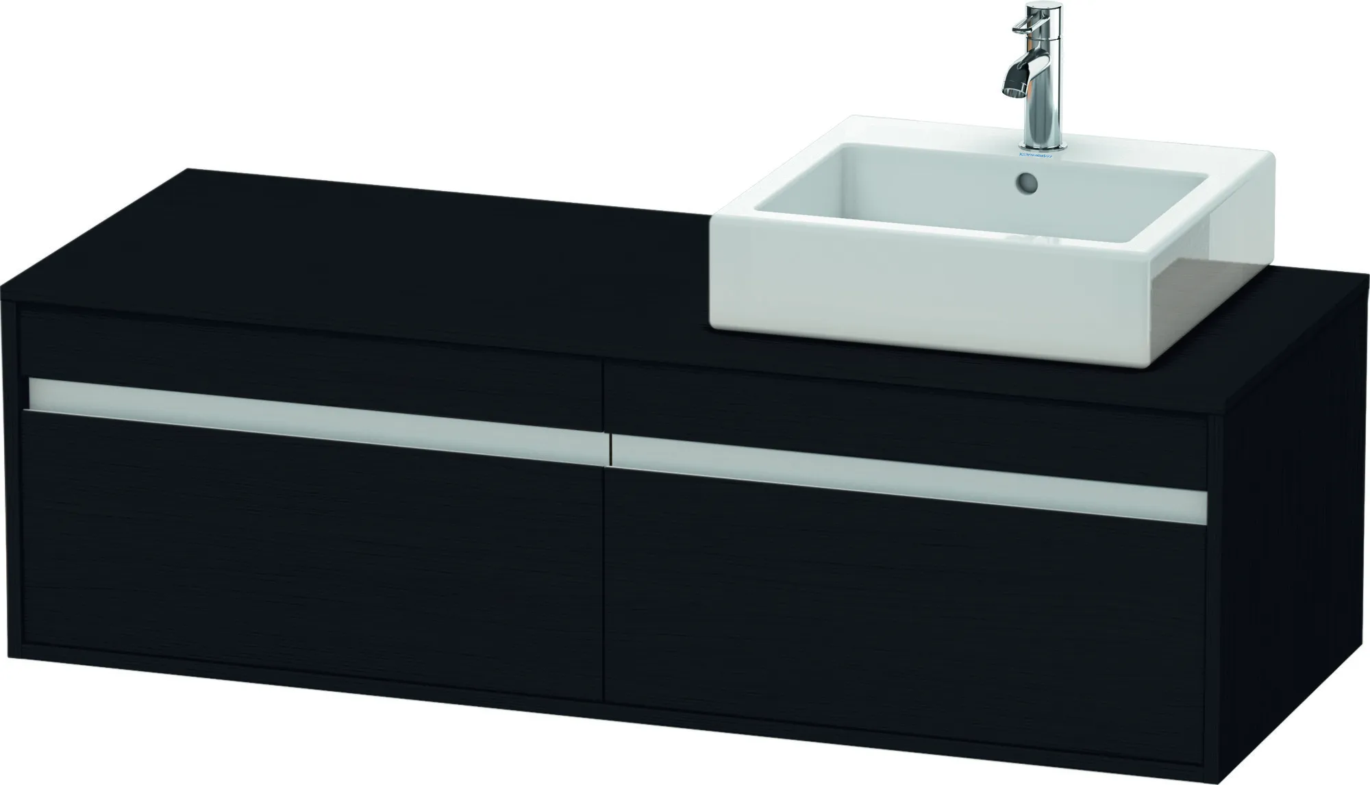 Duravit Waschtischunterschrank wandhängend „Ketho“ 140 × 42,6 × 55 cm Eiche Schwarz Duravit Waschtischunterschrank wandhängend „Ketho“ 140 × 42,6 × 55 cm Eiche Schwarz