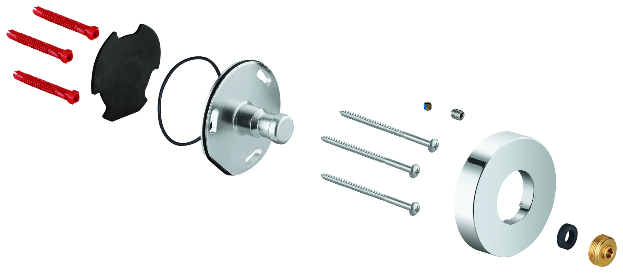 Brausestangenhalter 48279, für Duschsysteme mit Thermostatbatterie für die Wandmontage, chrom