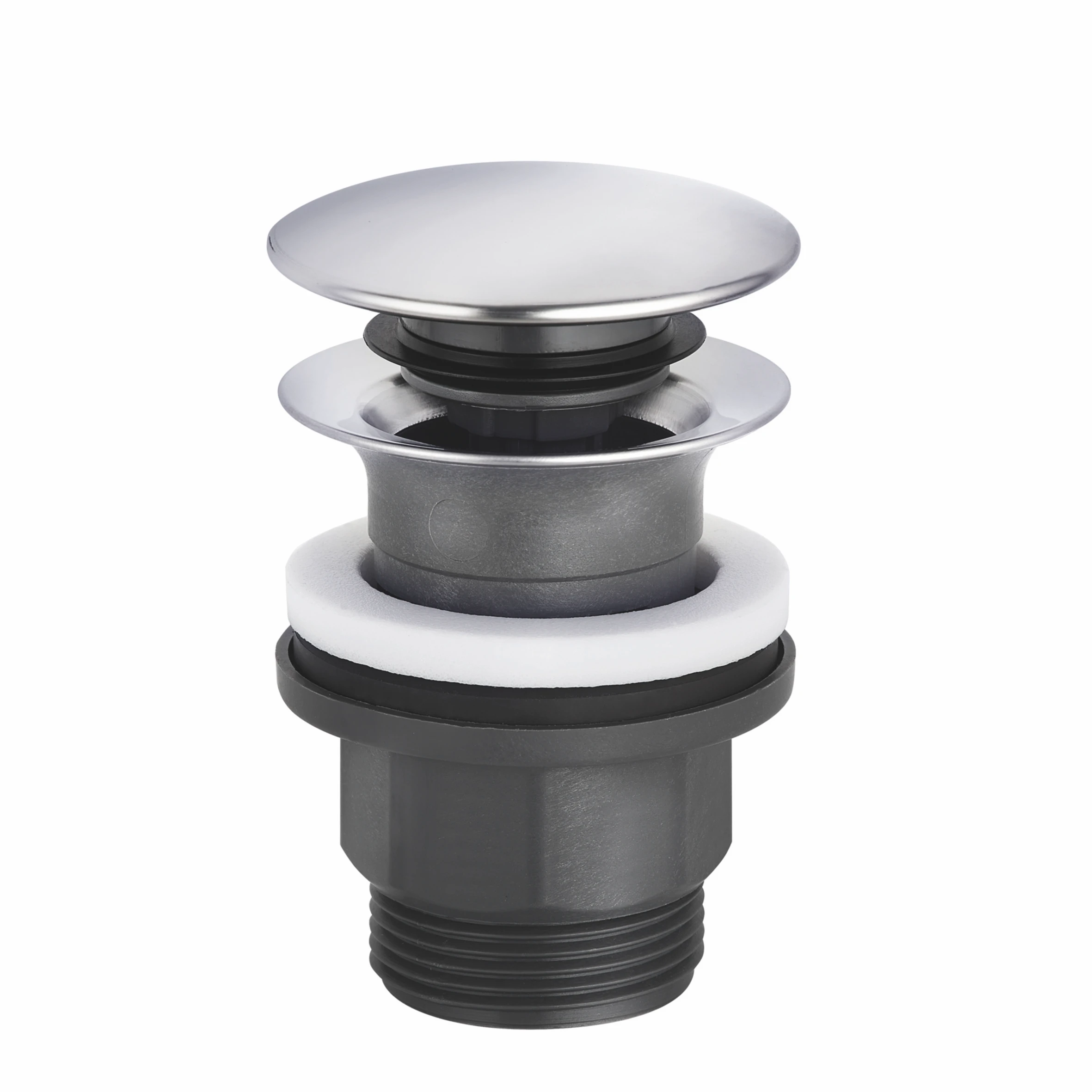 PUSHOPEN Ablaufgarnitur G 1 1/4 für Waschtisch mit Überlauf chrom PUSHOPEN Ablaufgarnitur G 1 1/4 für Waschtisch mit Überlauf chrom