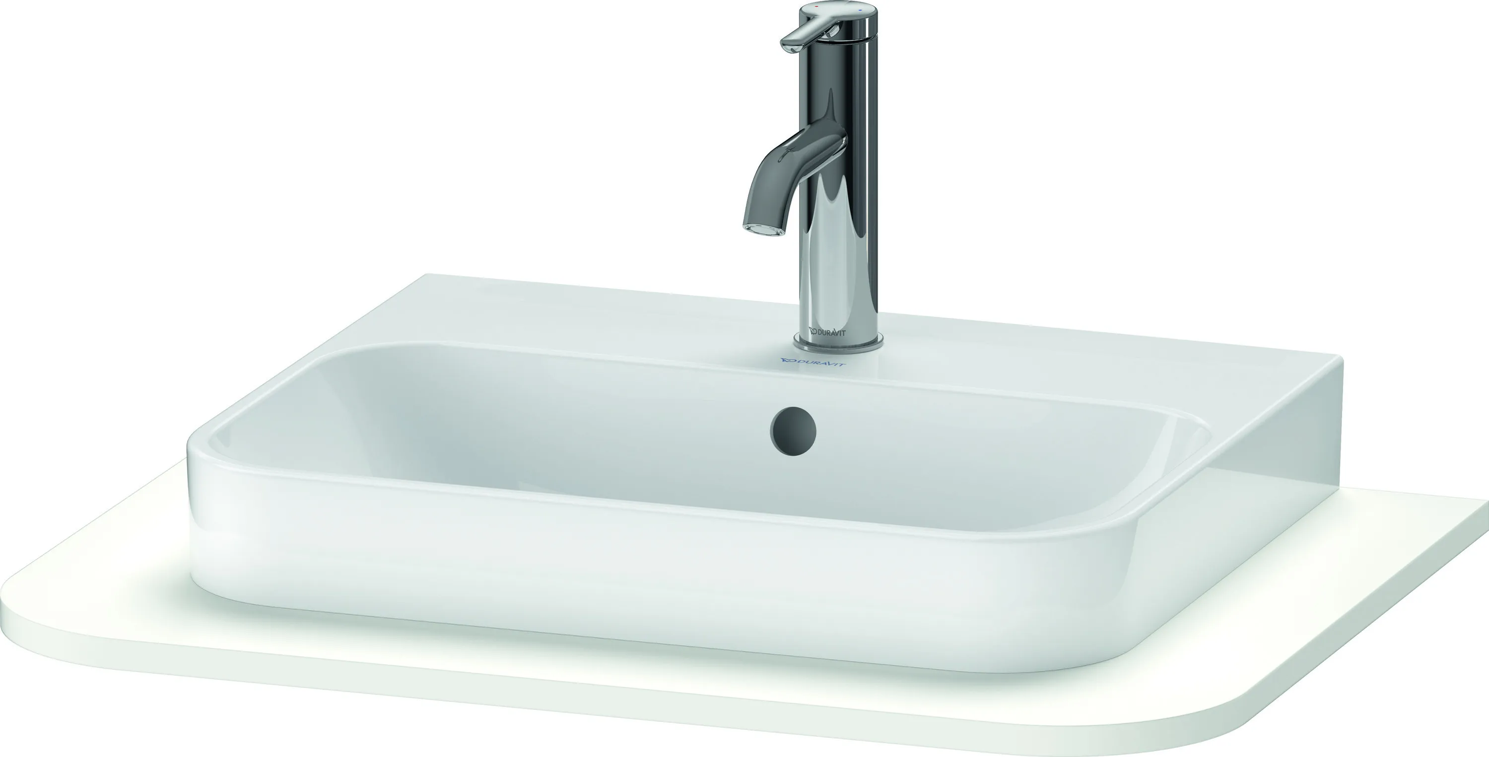 Duravit Konsole „Happy D.2 Plus“, mittig in Weiß Seidenmatt