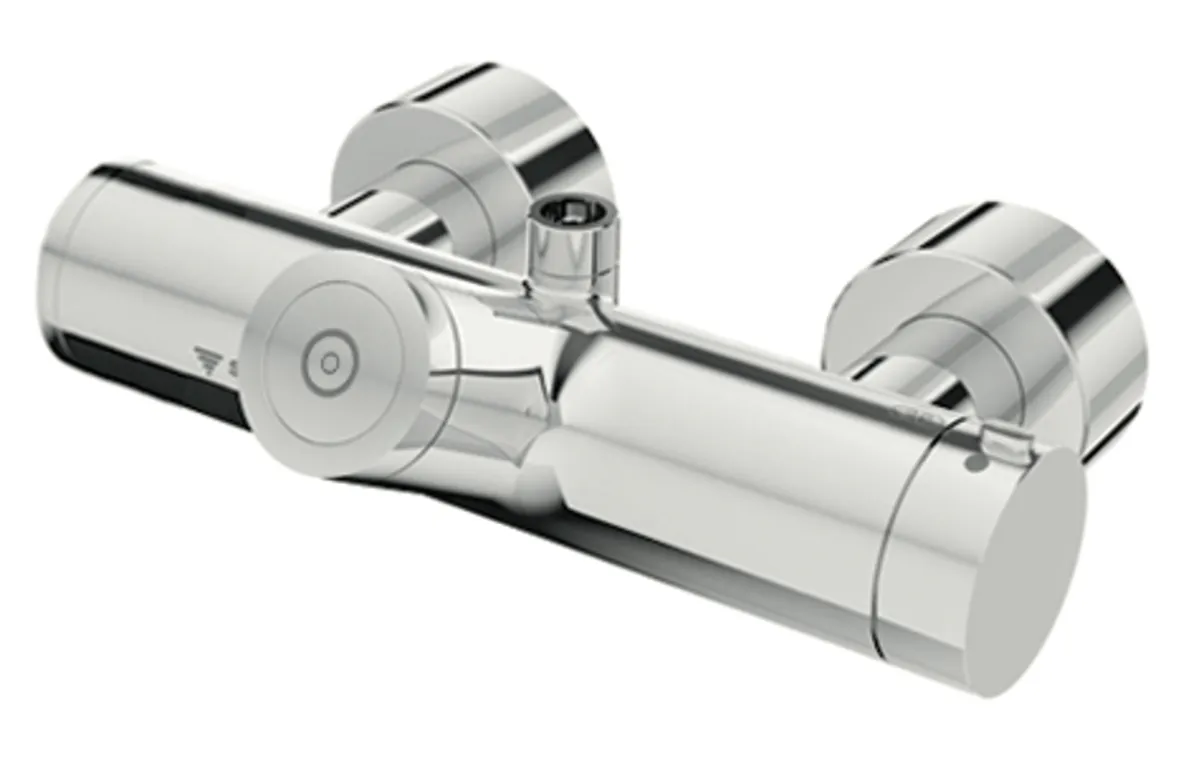 Aufputz-Duscharmatur VITUS VD-C-T / o, Mischwasser, Thermostat, Elektronisch, Selbstschluss, 2 RFV, Batteriefach, 2x DN 15 G 1/2 AG, DN 15 G 1/2 AG (oben), SWS Bus-Extender VITUS BE-FV, chrom Aufputz-Duscharmatur VITUS VD-C-T / o, Mischwasser, Thermostat, Elektronisch, Selbstschluss, 2 RFV, Batteriefach, 2x DN 15 G 1/2 AG, DN 15 G 1/2 AG (oben), SWS Bus-Extender VITUS BE-FV, chrom
