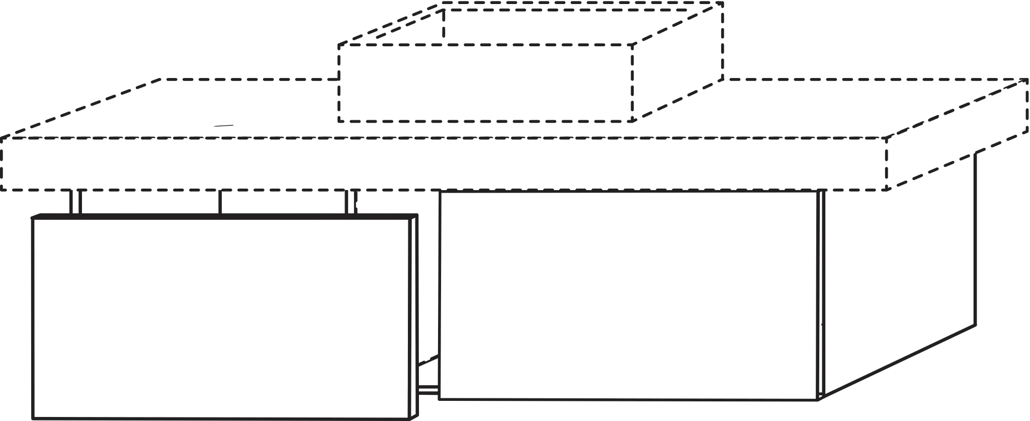 Waschtischunterbau mit Auszügen 2morrow (G2327) 340x1200x520 Weiß-Matt