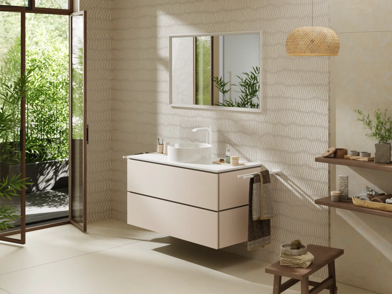 Hansgrohe Xarita E Spiegel 1200/700/50, Mattweiß, LED-Beleuchtung mit Infrarotsensor, AntiFog, stufenlos dimmbar