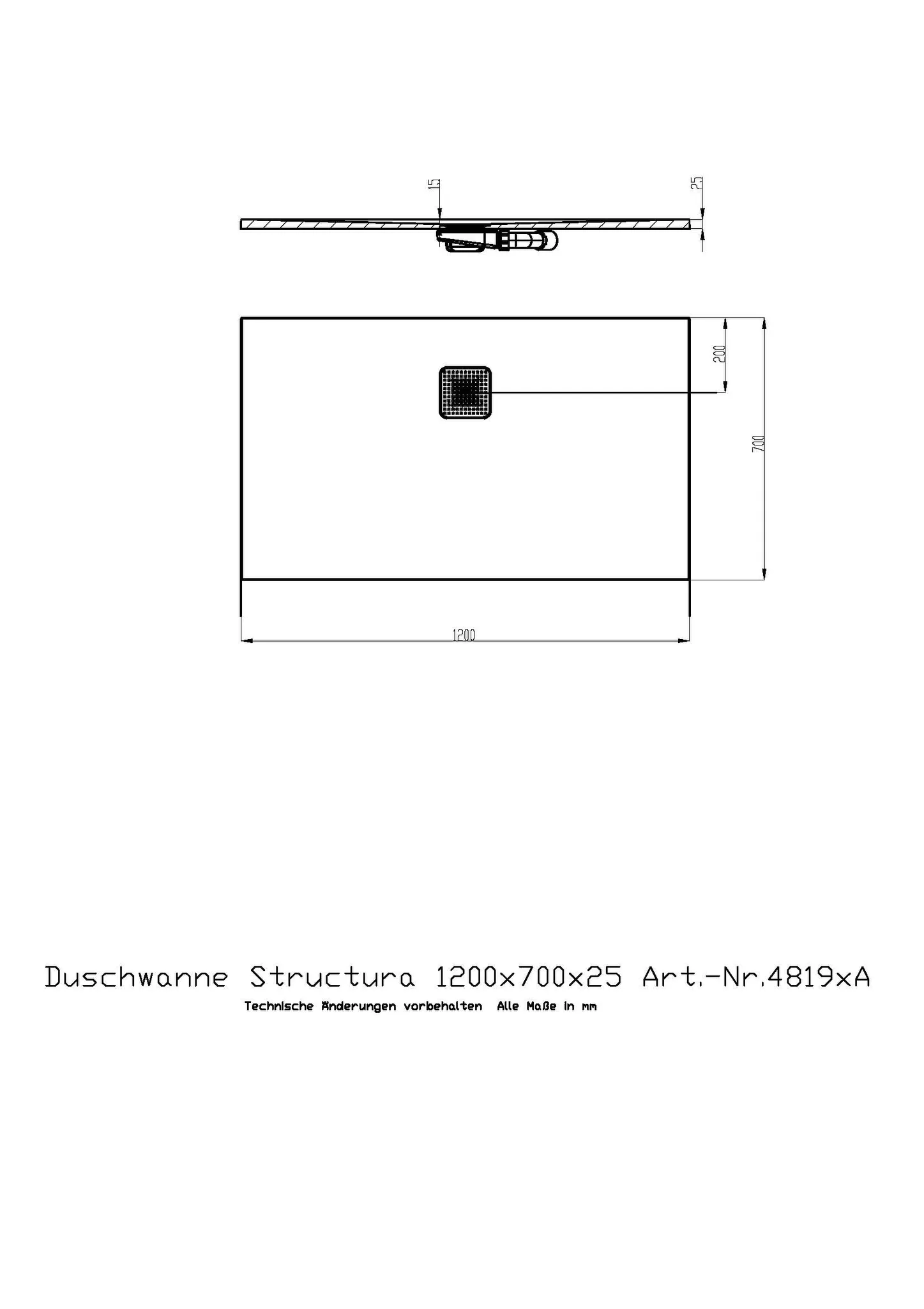 Duschwanne Structura 1200x700x25 in gesoftete Schieferoptik, mit Antirutsch B, Material Solique, Weiß Duschwanne Structura 1200x700x25 in gesoftete Schieferoptik, mit Antirutsch B, Material Solique, Weiß
