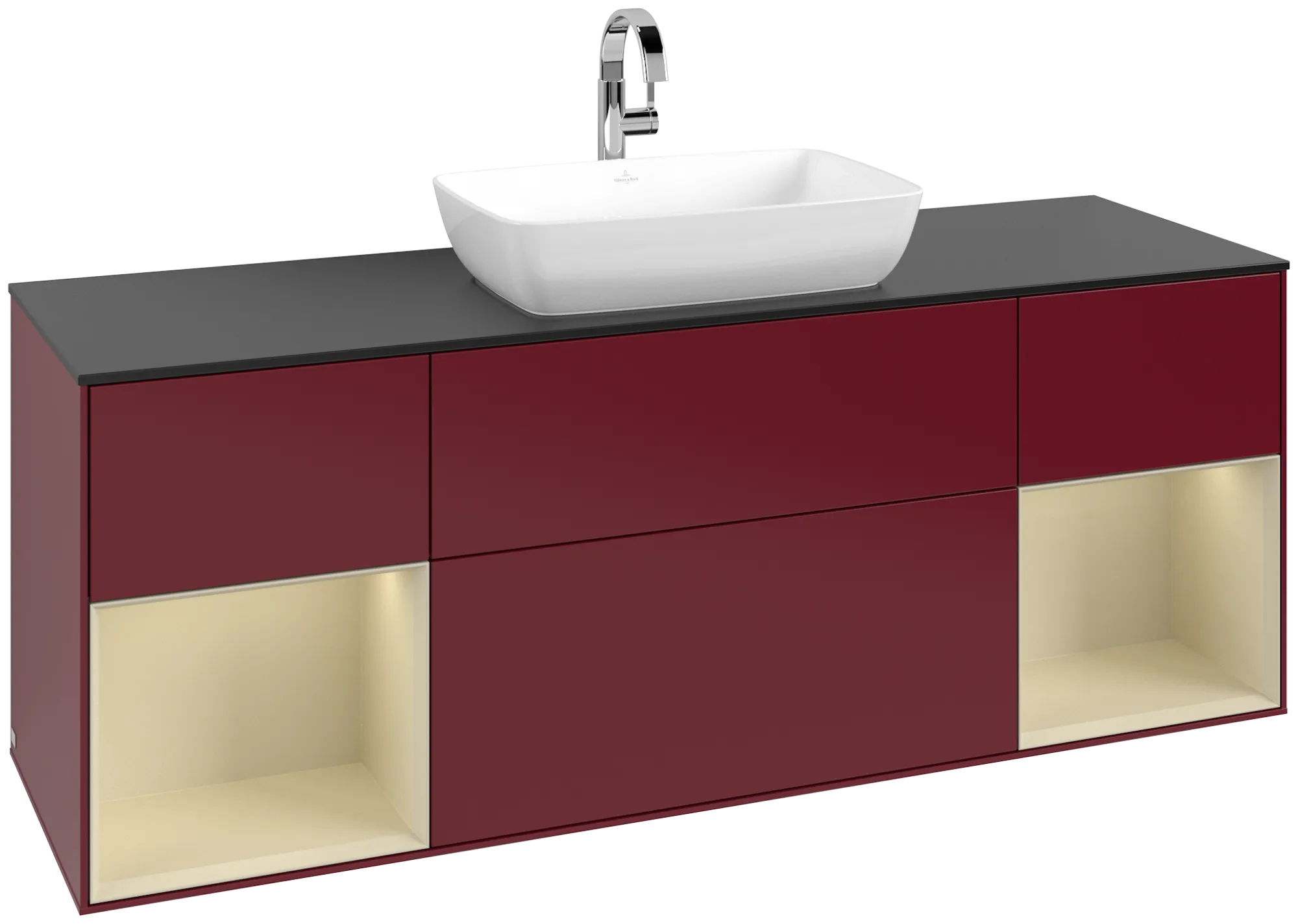 Villeroy & Boch Waschbeckenunterschrank Finion F86, 1600x603x501mm, mit Beleuchtung, 4 Auszüge