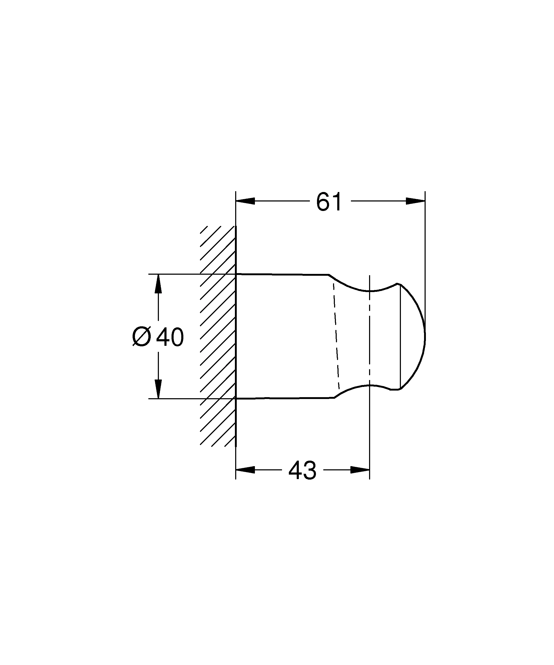 Handbrausehalter Relexa 28605, nicht verstellbar, chrom