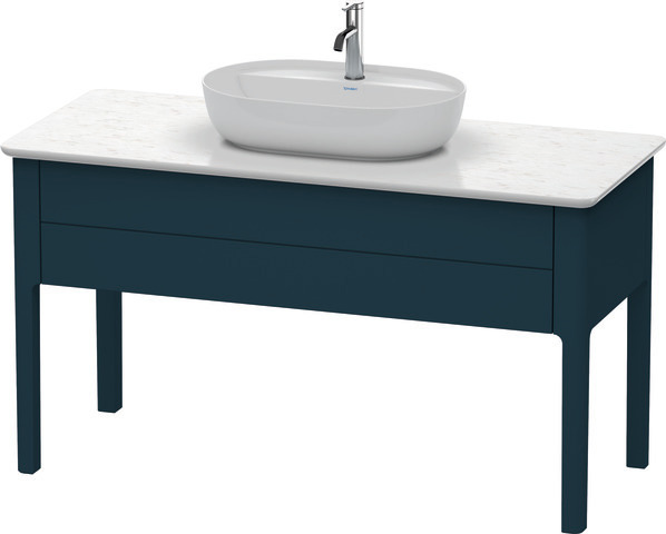 Duravit Waschtischunterschrank bodenstehend „Luv“ 133,8 × 74,3 × 57 cm in Nachtblau Seidenmatt