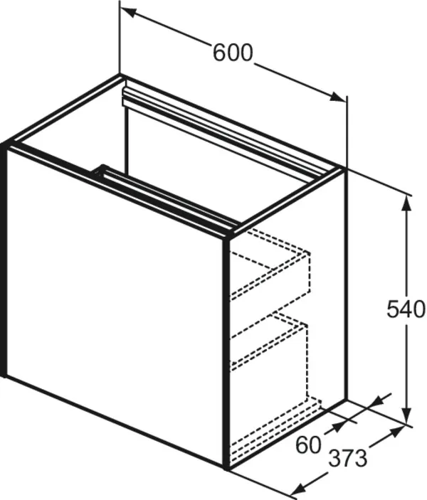 Ideal Standard Waschtischunterschrank „Conca“ 60 × 54 × 37,3 cm Eiche hell Furnier Ideal Standard Waschtischunterschrank „Conca“ 60 × 54 × 37,3 cm Eiche hell Furnier