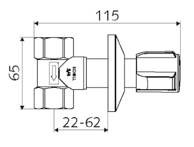 Unterputzventil DN 20, Max. Betriebsdruck: 10 bar, DN 20 G 3/4 IG, DN 20 G 3/4 IG, chrom Unterputzventil DN 20, Max. Betriebsdruck: 10 bar, DN 20 G 3/4 IG, DN 20 G 3/4 IG, chrom