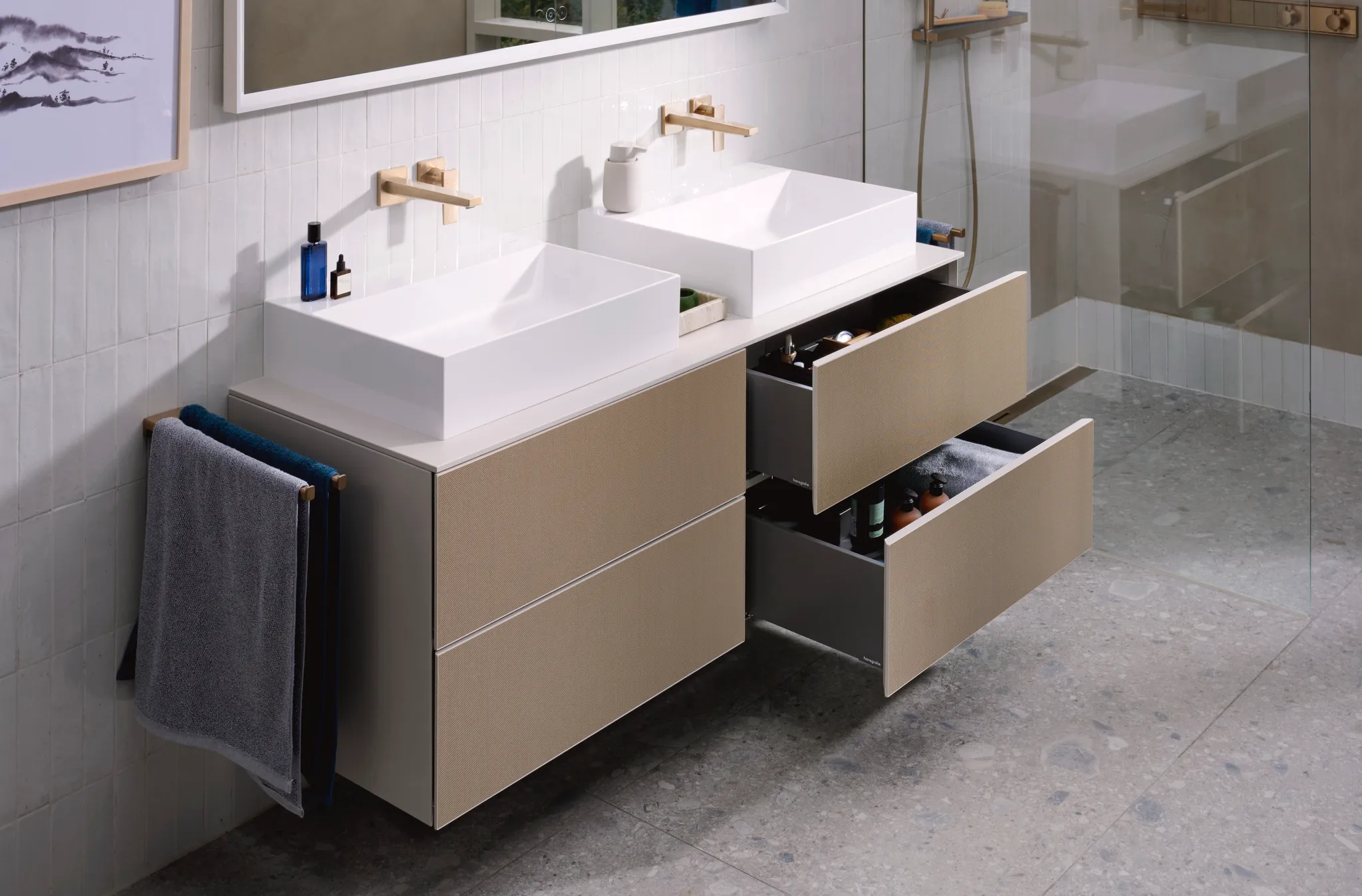 2-Loch Waschtischarmatur Unterputz Metropol F-Set langer Auslauf chrom