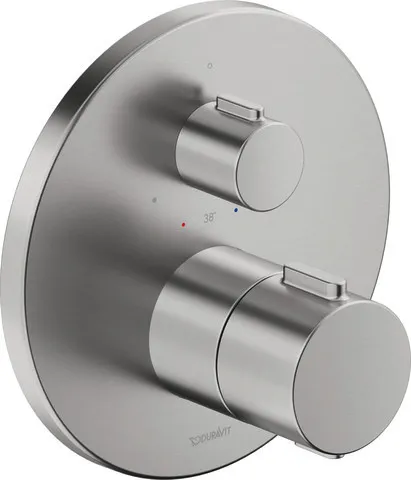 Duravit Zweihand-Unterputz-Armatur „Thermostatarmaturen“ in Edelstahl (gebürstet) Duravit Zweihand-Unterputz-Armatur „Thermostatarmaturen“ in Edelstahl (gebürstet)