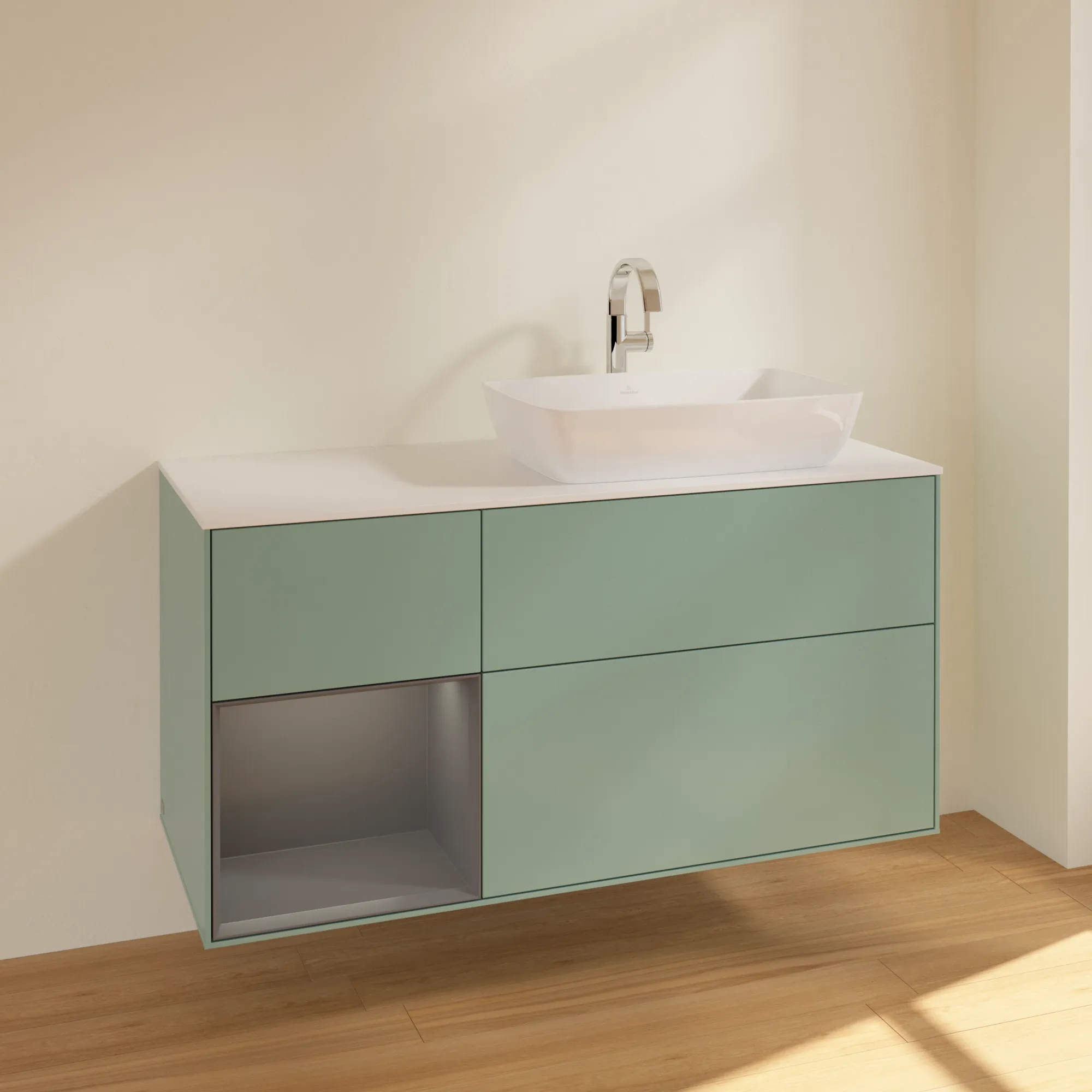 Villeroy & Boch Finion Waschbeckenunterschrank F80 1200x603x501mm Olive Matt