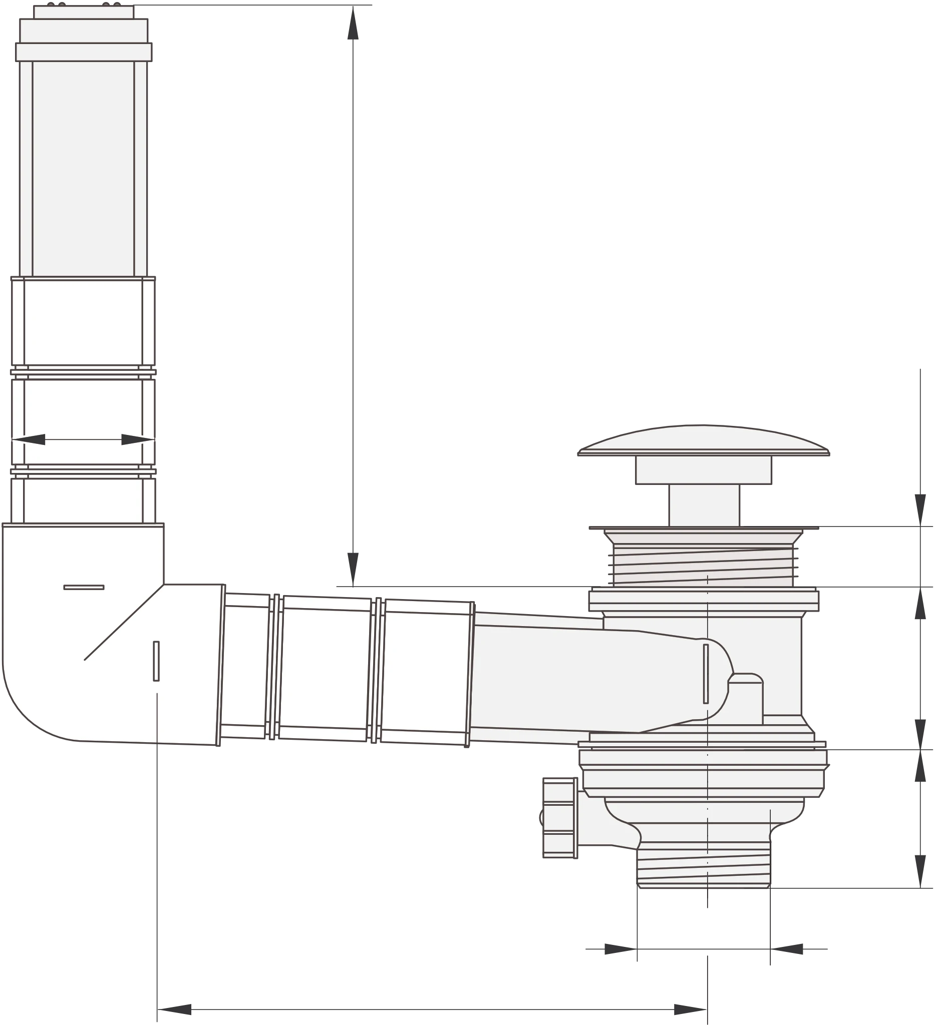 Arm.-Zub. 59913010000 Ab- und Überlaufgarnitur G 1 1/4, Push Open verchromt