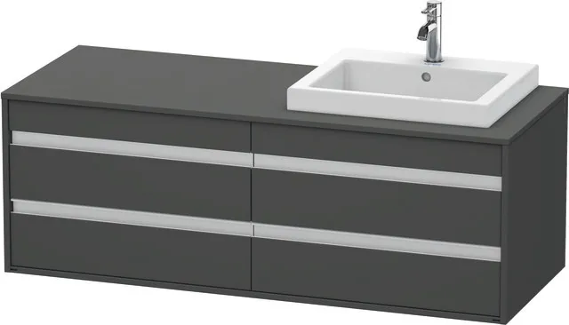 Duravit Waschtischunterschrank wandhängend „Ketho“ 140 × 49,6 × 55 cm in Graphit Matt Duravit Waschtischunterschrank wandhängend „Ketho“ 140 × 49,6 × 55 cm in Graphit Matt