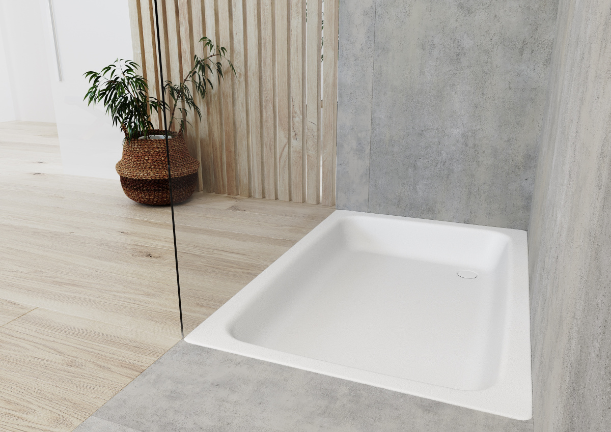 Set-Duschwanne Kaldewei Sanidusch 80 × 80 cm mit Duschwannenträger und Sanit-Ablauf