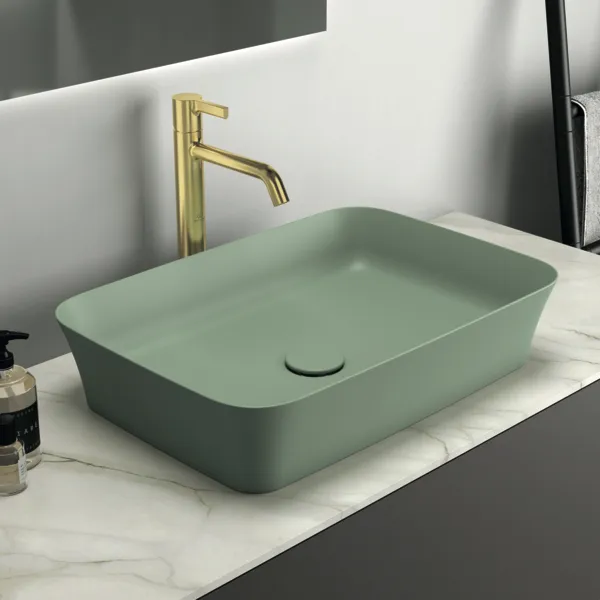 Ideal Standard Ipalyss Schale in Salbeigrün, 550x380x125 mm, ohne Hahnloch, ohne Überlauf