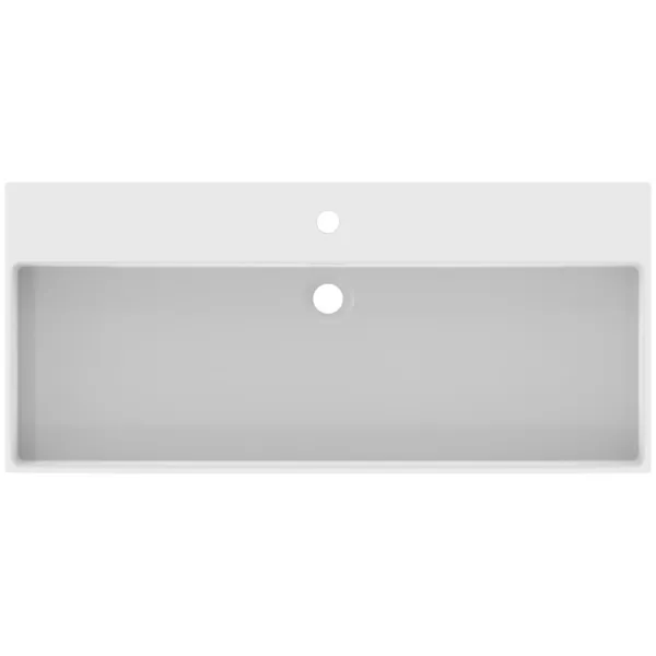 Waschbecken „Extra“ 100 × 45 × 15 cm, Hahnlochposition mittig in Seidenweiß Waschbecken „Extra“ 100 × 45 × 15 cm, Hahnlochposition mittig in Seidenweiß