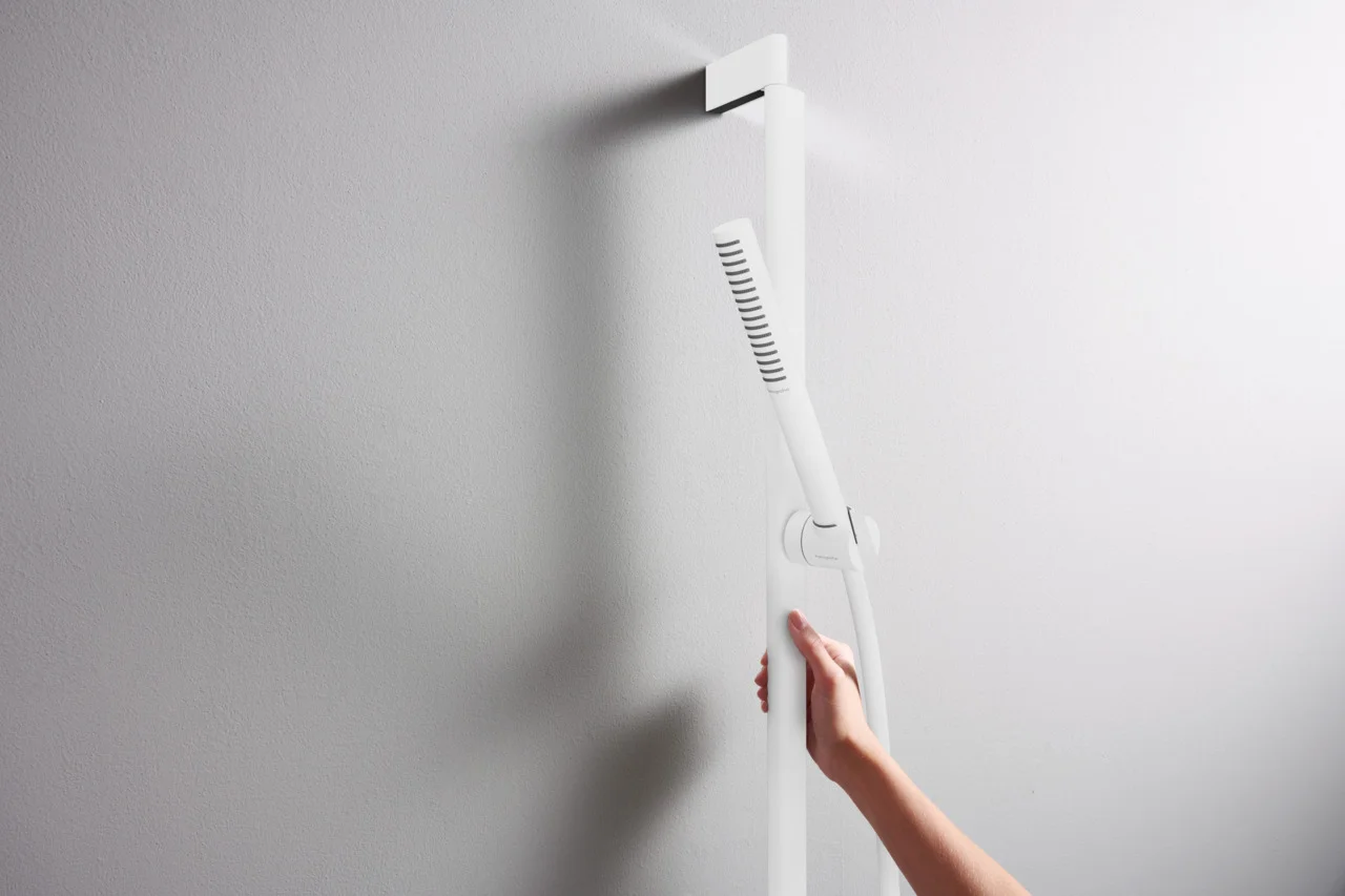 Hansgrohe Pulsify S Stabhandbrause, Mattweiß, 98 x 24 mm, PowderRain Strahlart, QuickClean, max. Durchfluss 5,4 l/min ab 0,5 bar, G 1/2 Anschluss Hansgrohe Pulsify S Stabhandbrause, Mattweiß, 98 x 24 mm, PowderRain Strahlart, QuickClean, max. Durchfluss 5,4 l/min ab 0,5 bar, G 1/2 Anschluss