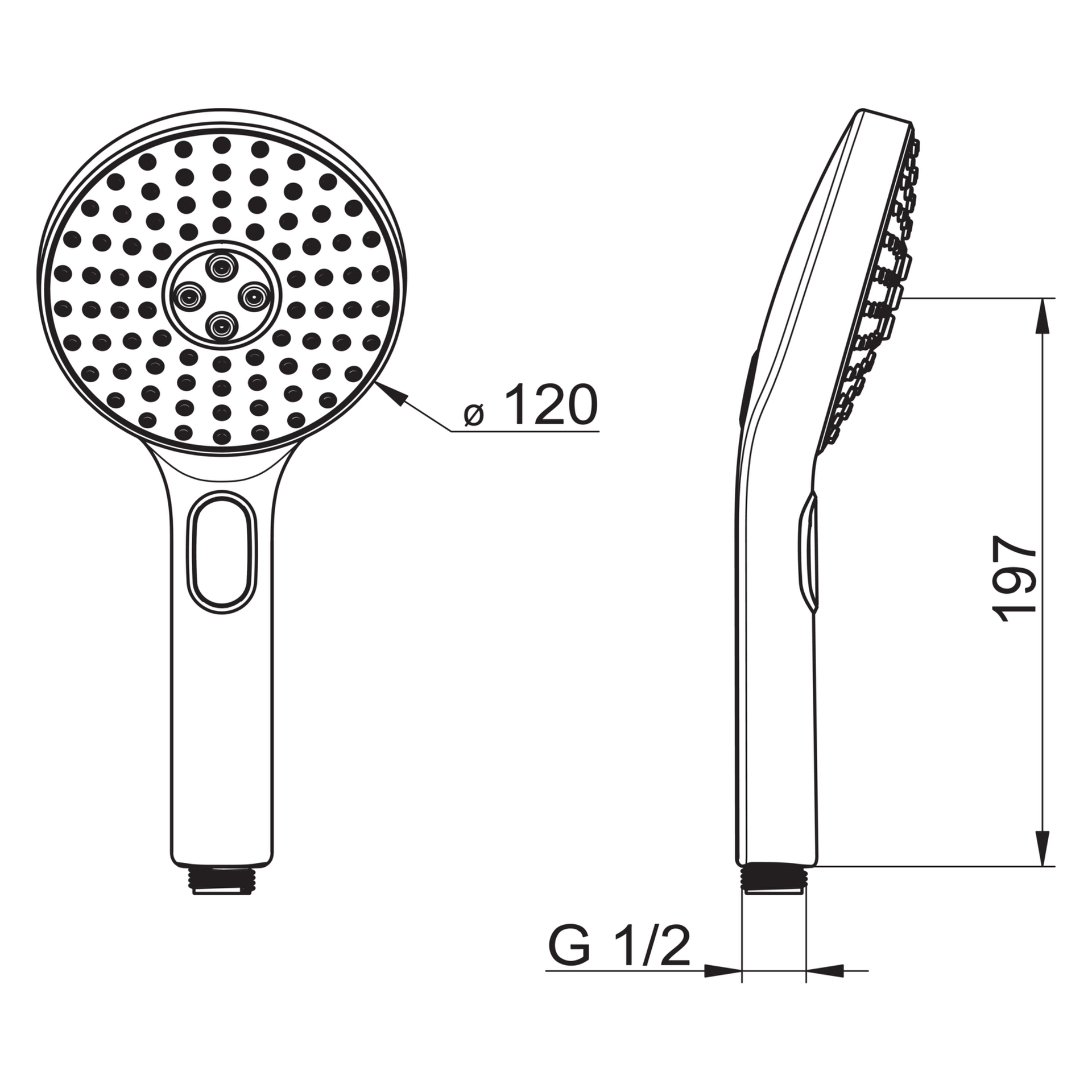 HA Handbrause HANSAACTIVEJET 8433 3-strahlig chr/Hellgrau