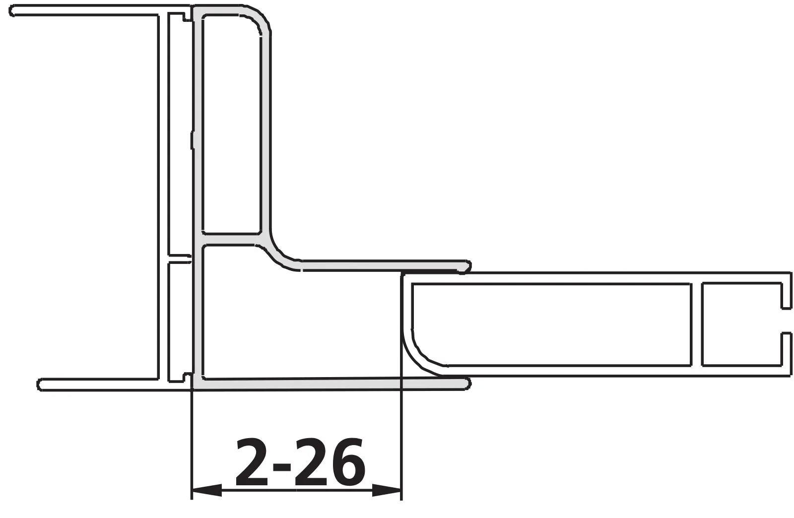 Kermi Duschdesign Kombiprofil „NOVA 2000“ 1850 mm in Silber Mattglanz
