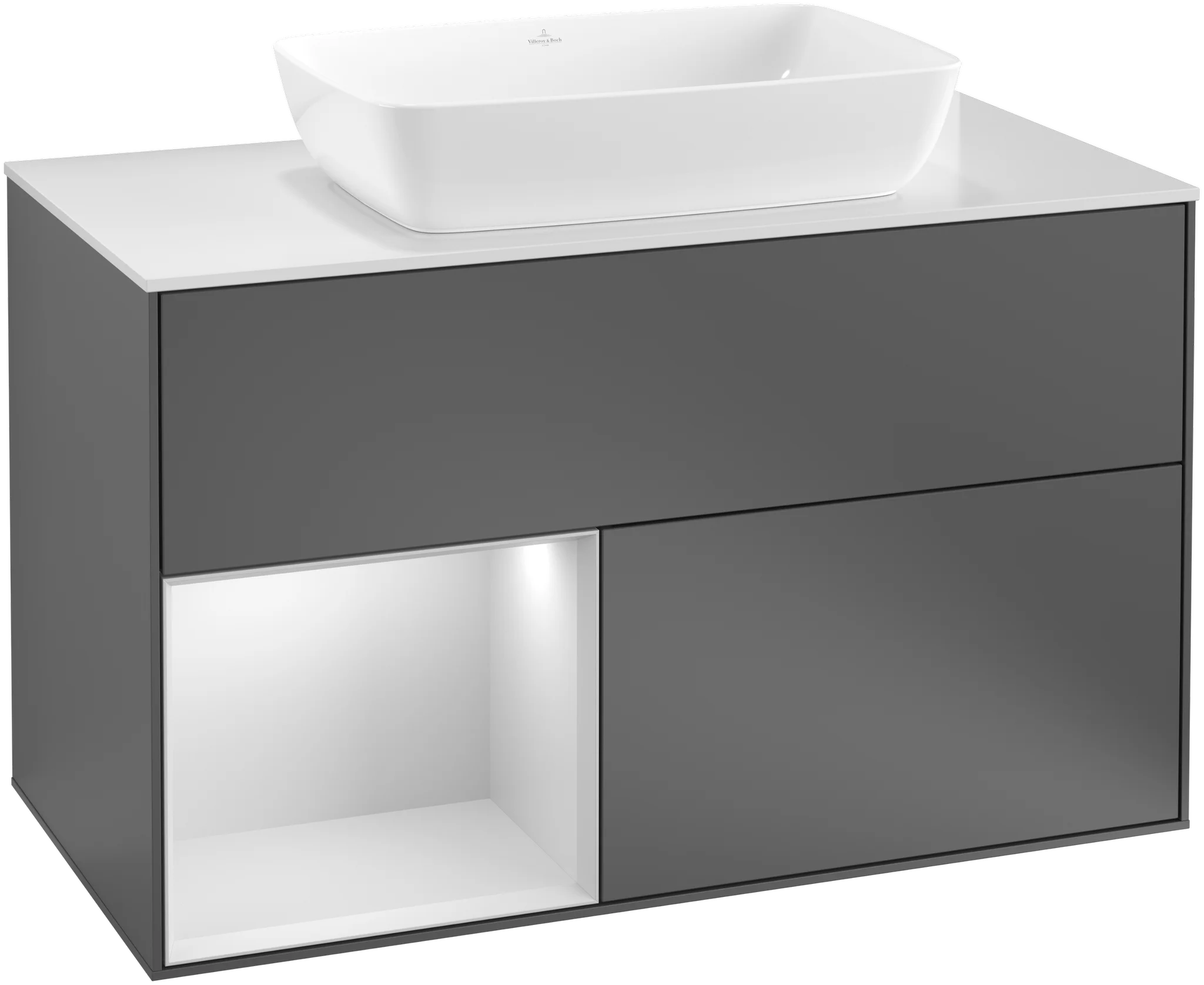 Villeroy & Boch Finion Waschbeckenunterschrank G77 1000x603x501mm Anthrazit Eiche Weiß
