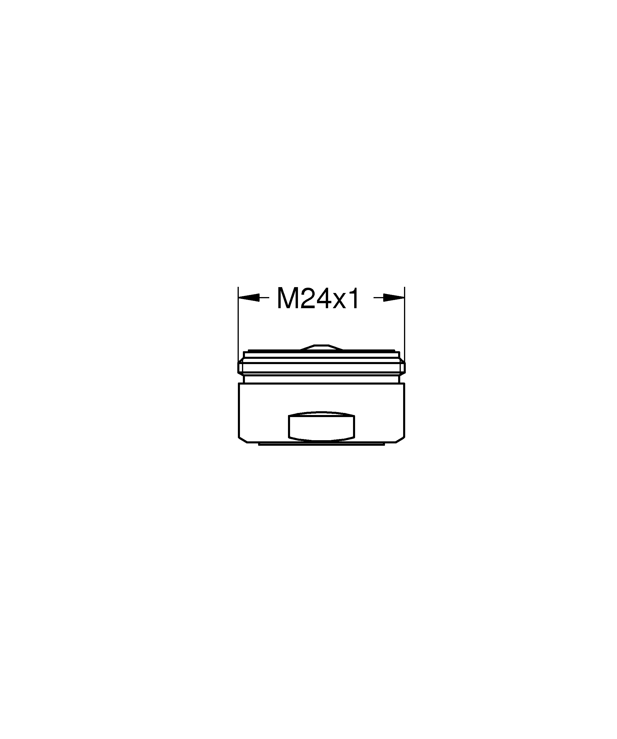 Strahlregler 46162, Außengewinde, M 24 × 1, ohne Durchflussbegrenzung, chrom