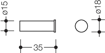 Einzelhaken Sys 162, T:35mm weiß tiefmatt Einzelhaken Sys 162, T:35mm weiß tiefmatt