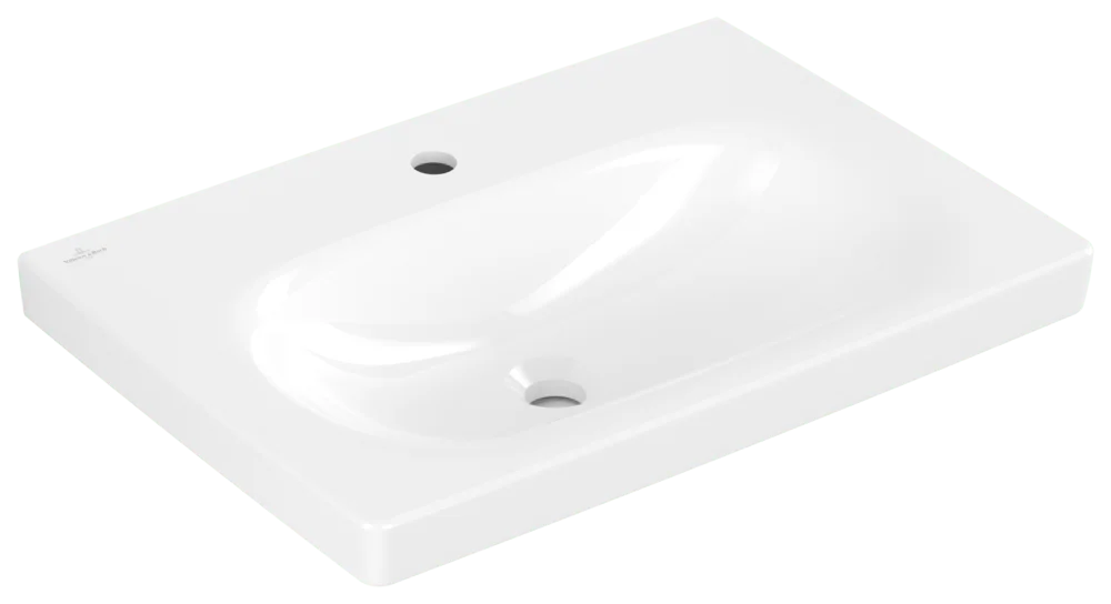 Villeroy & Boch Skyla Wandwaschbecken 650x460x160 mm, weiß Alpin CeramicPlus, Rechteck, glänzend, 3-Loch-Armatur, 19 kg Villeroy & Boch Skyla Wandwaschbecken 650x460x160 mm, weiß Alpin CeramicPlus, Rechteck, glänzend, 3-Loch-Armatur, 19 kg