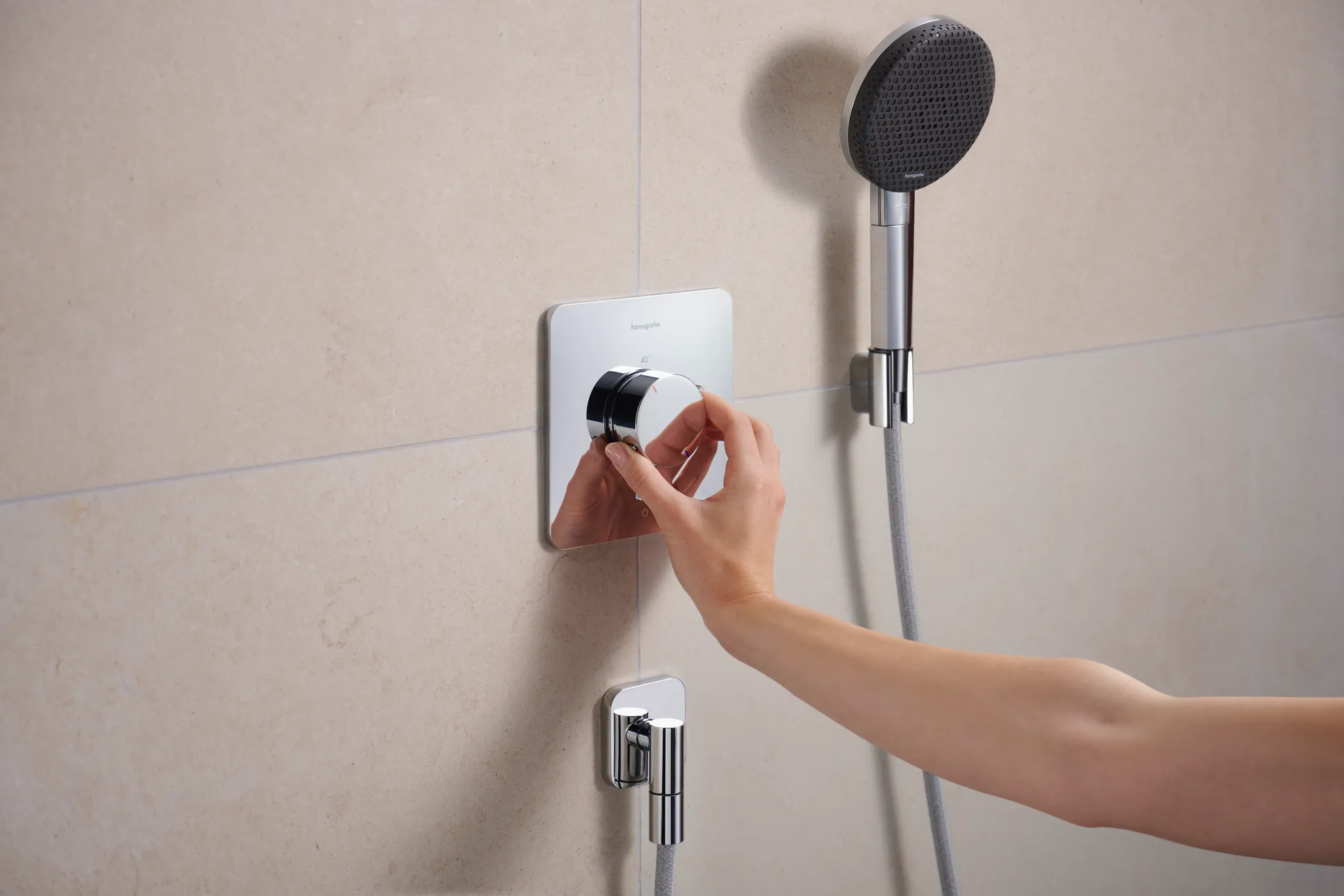 Hansgrohe Unterputz-Armatur „Ecostat Comfort Q“ Ausladung 0 mm in Chrom