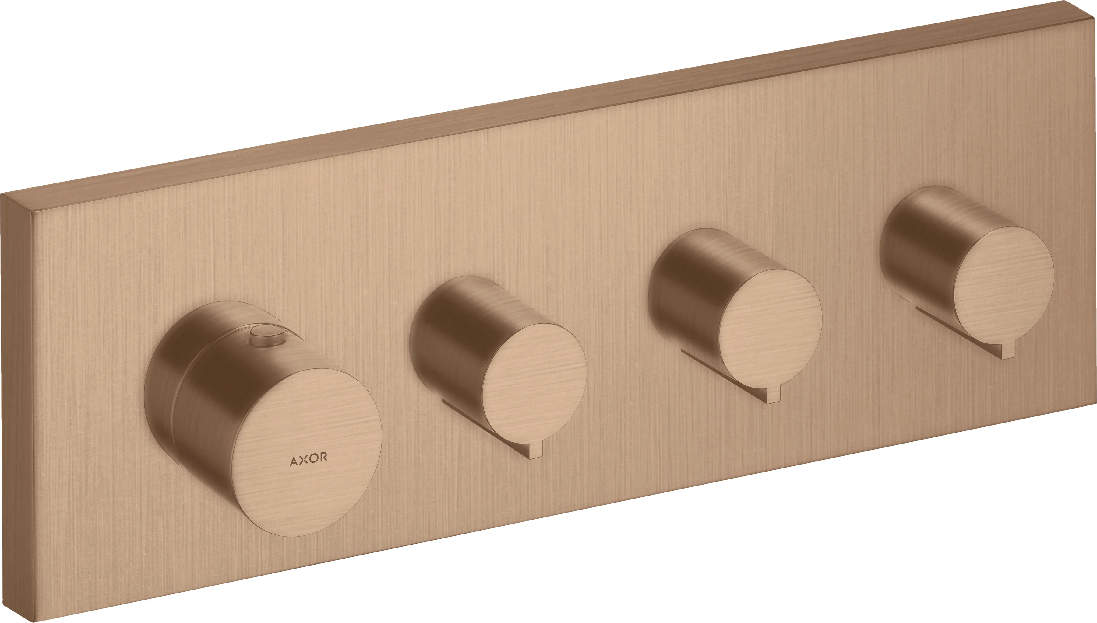 Hansgrohe AXOR ShowerSolutions Thermostatmodul 360/120 Unterputz eckig, Brushed Red Gold, 3 Verbraucher, max. Durchfluss 59 l/min, Anschluss DN20 Hansgrohe AXOR ShowerSolutions Thermostatmodul 360/120 Unterputz eckig, Brushed Red Gold, 3 Verbraucher, max. Durchfluss 59 l/min, Anschluss DN20