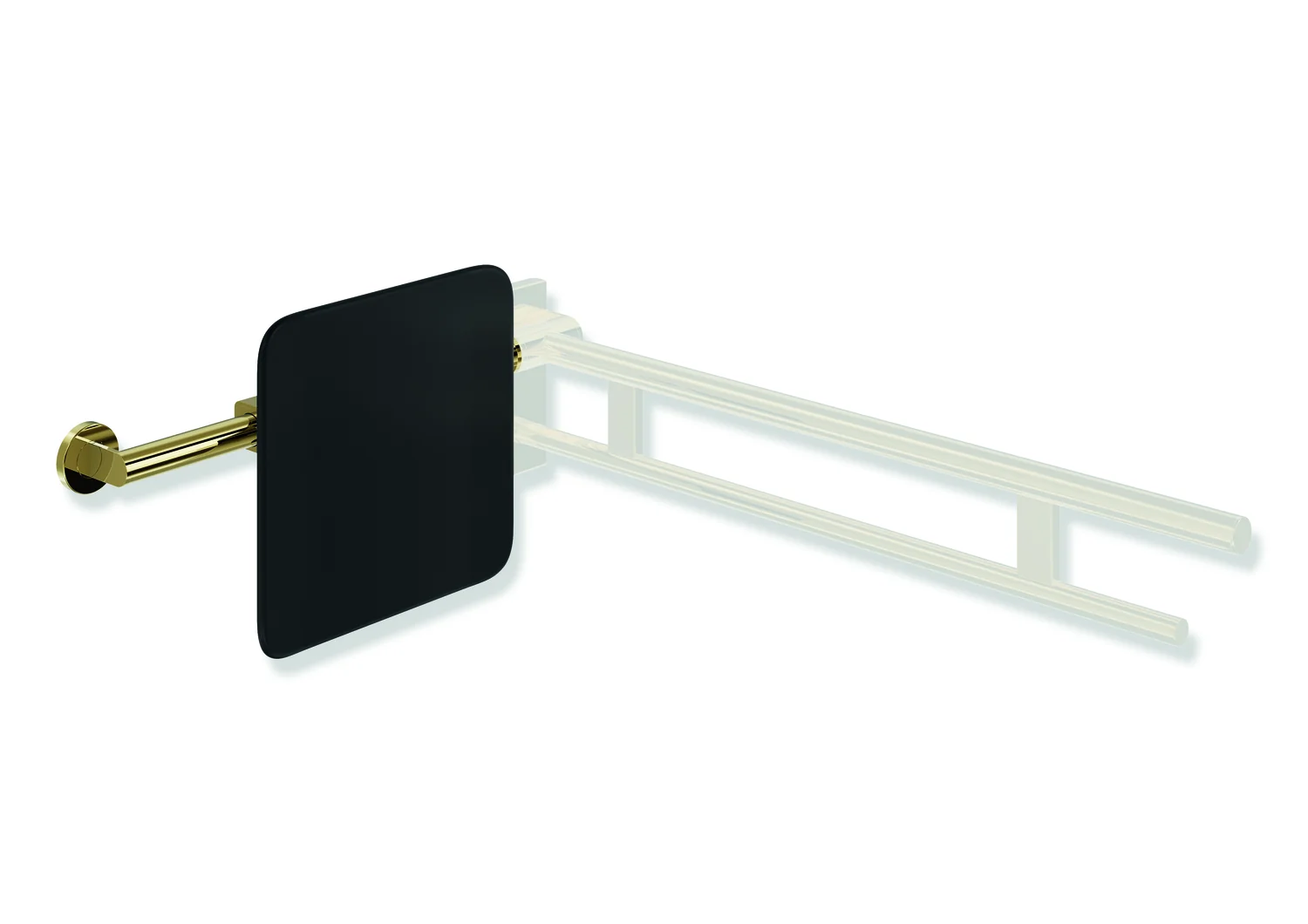 HEWI Rückensstütze System 900, PVD-beschichtet, schwarz, Achsmaß verstellbar 564-664 mm, Tiefe 150 mm, einseitige Wandmontage mit Rosetten und SK-Griffen, Design (A), Gold glänzend HEWI Rückensstütze System 900, PVD-beschichtet, schwarz, Achsmaß verstellbar 564-664 mm, Tiefe 150 mm, einseitige Wandmontage mit Rosetten und SK-Griffen, Design (A), Gold glänzend