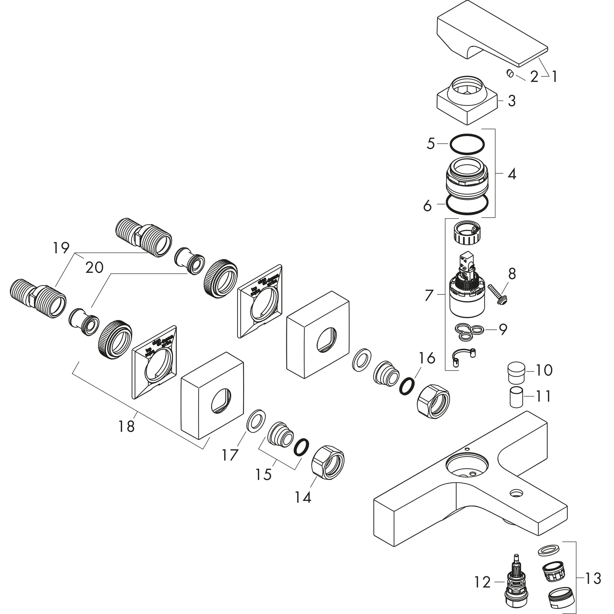 Hansgrohe Metropol Einhebel-Wannenmischer Aufputz mattschwarz, Ausladung 180 mm, Stichmaß 150 ± 12 mm, Normalstrahl, max. Durchfluss 22 l/min Hansgrohe Metropol Einhebel-Wannenmischer Aufputz mattschwarz, Ausladung 180 mm, Stichmaß 150 ± 12 mm, Normalstrahl, max. Durchfluss 22 l/min