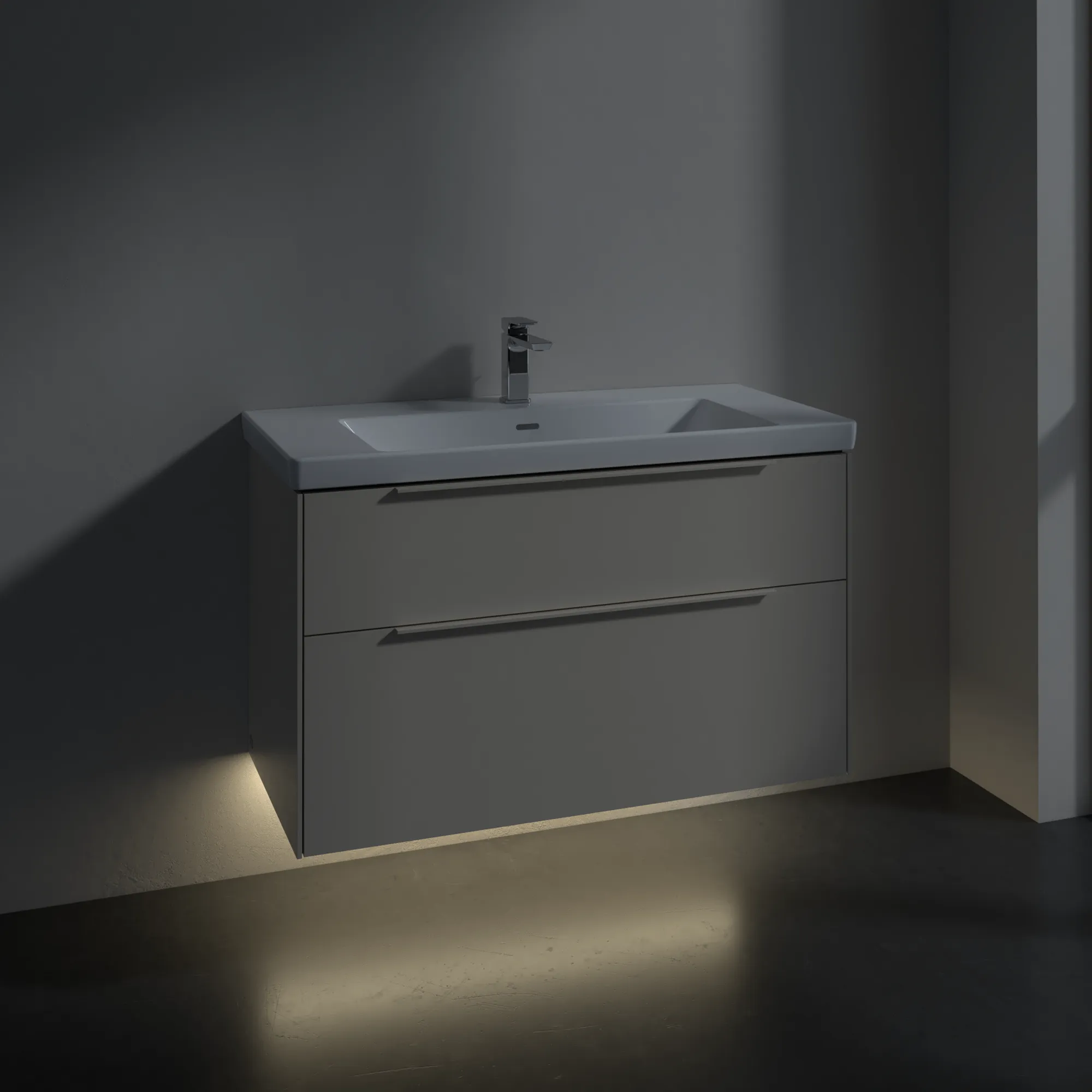 Villeroy & Boch Waschtischunterschrank „Subway 3.0“ für Schrankwaschtisch 973 × 576 × 478 mm Cashmere Grey, für Becken mittig