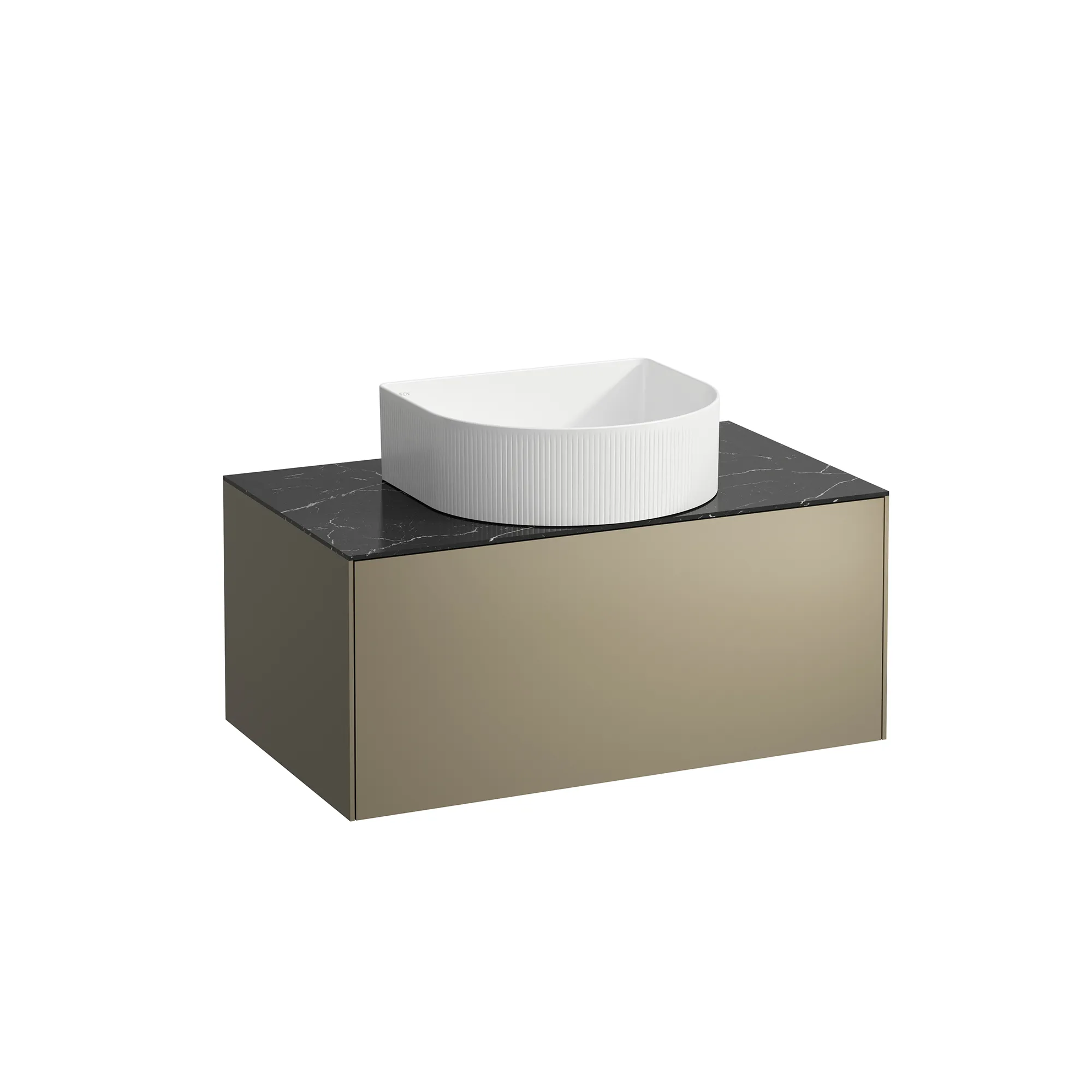 Laufen Waschtischunterbau „SONAR“ 777 × 341 × 457 mm Titan, ohne Hahnlochbohrung, mittig