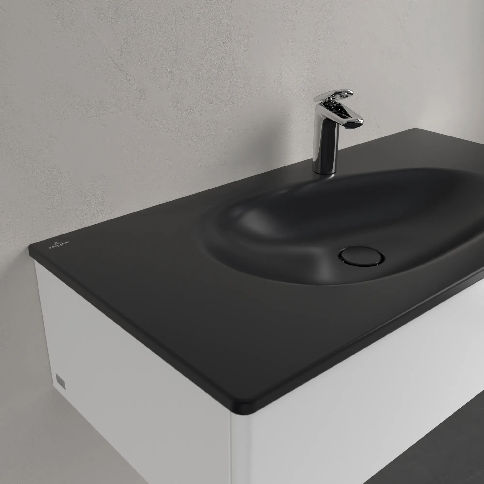 Villeroy & Boch Wandwaschtisch „Antao“ 1000 × 500 × 150 mm, für Becken mittig in Pure Black Villeroy & Boch Wandwaschtisch „Antao“ 1000 × 500 × 150 mm, für Becken mittig in Pure Black
