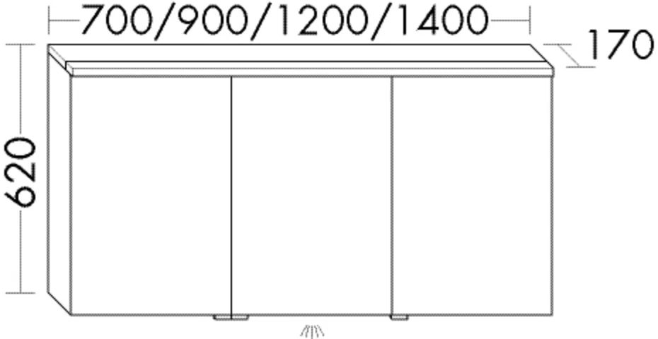 Spiegelschrank Sys30 von burgbad - beidseitig verspiegelt, LED-Aufsatzleuchte 4200 K, 170 mm tief, 1500 mm breit, 620 mm hoch Spiegelschrank Sys30 von burgbad - beidseitig verspiegelt, LED-Aufsatzleuchte 4200 K, 170 mm tief, 1500 mm breit, 620 mm hoch