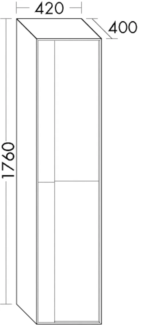 Hochschrank, 2 Türen;1 Inneneinteilung;4 Glaseinlegeböden;1 fester Boden, Tiefe: 370 mm, Breite: 420 mm, Höhe: 1760 mm Hochschrank, 2 Türen;1 Inneneinteilung;4 Glaseinlegeböden;1 fester Boden, Tiefe: 370 mm, Breite: 420 mm, Höhe: 1760 mm