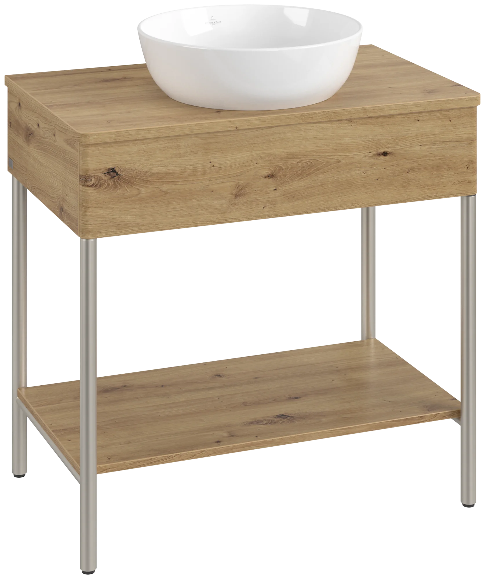 Villeroy & Boch Waschbeckenunterschrank Artis K63010, Eckig Oak Natural Touch, 800x782x500mm, mit Metallgestell und Push-to-open Funktion