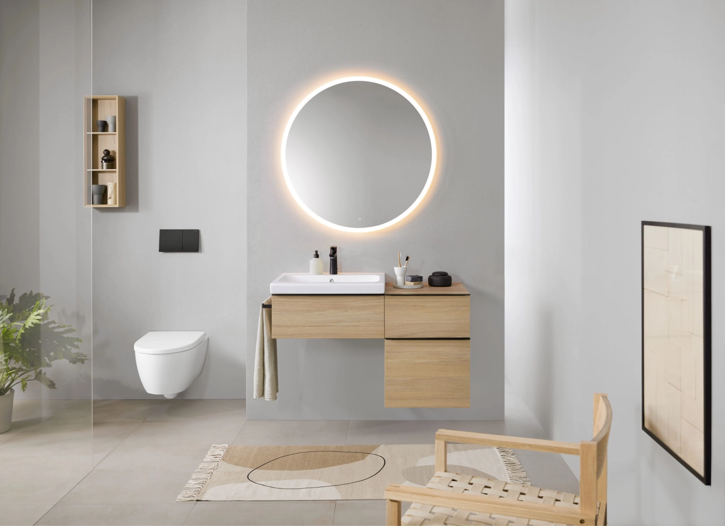 Wand-Tiefspül-WC Set mit WC-Sitz „iCon“ 360 × 330 × 530 mm in weiß matt, Befestigung verdeckt, Soft Closing Wand-Tiefspül-WC Set mit WC-Sitz „iCon“ 360 × 330 × 530 mm in weiß matt, Befestigung verdeckt, Soft Closing