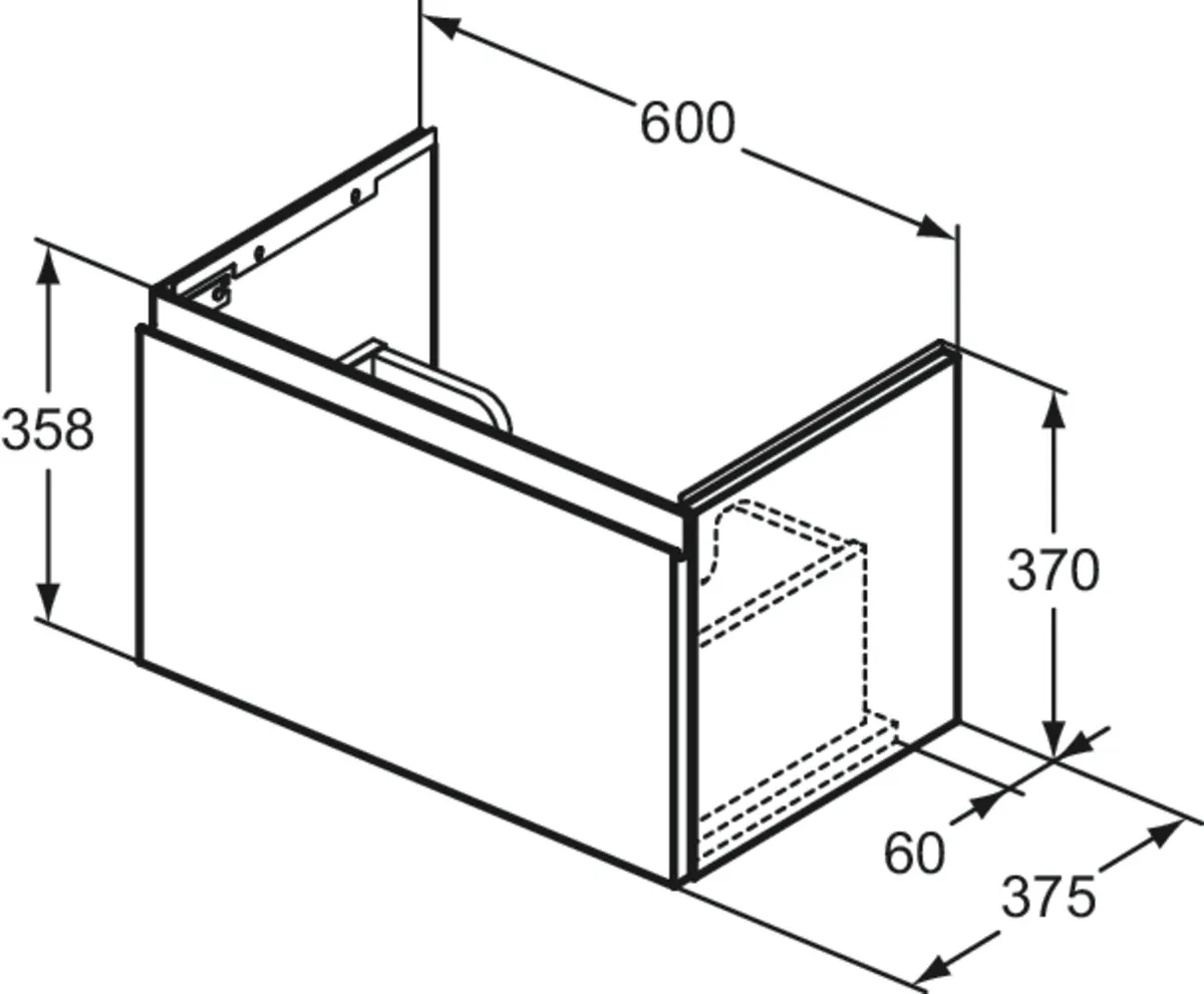 Ideal Standard Waschtischunterschrank „Finesse“ 60 × 37 × 37,5 cm Eiche weiß Ideal Standard Waschtischunterschrank „Finesse“ 60 × 37 × 37,5 cm Eiche weiß