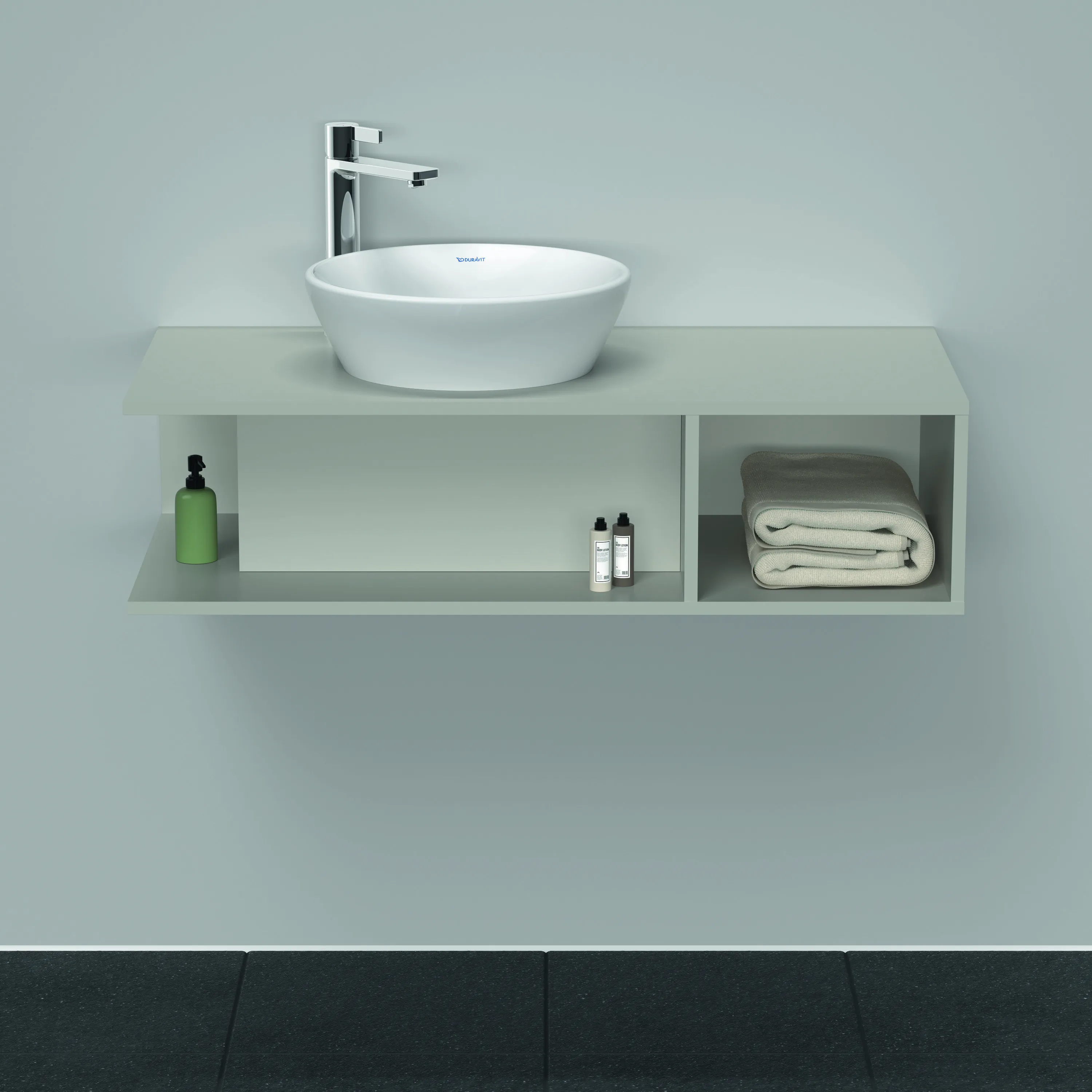 Duravit Waschtischunterschrank wandhängend „D-Neo“ 100 × 26 × 48 cm Betongrau Matt Duravit Waschtischunterschrank wandhängend „D-Neo“ 100 × 26 × 48 cm Betongrau Matt